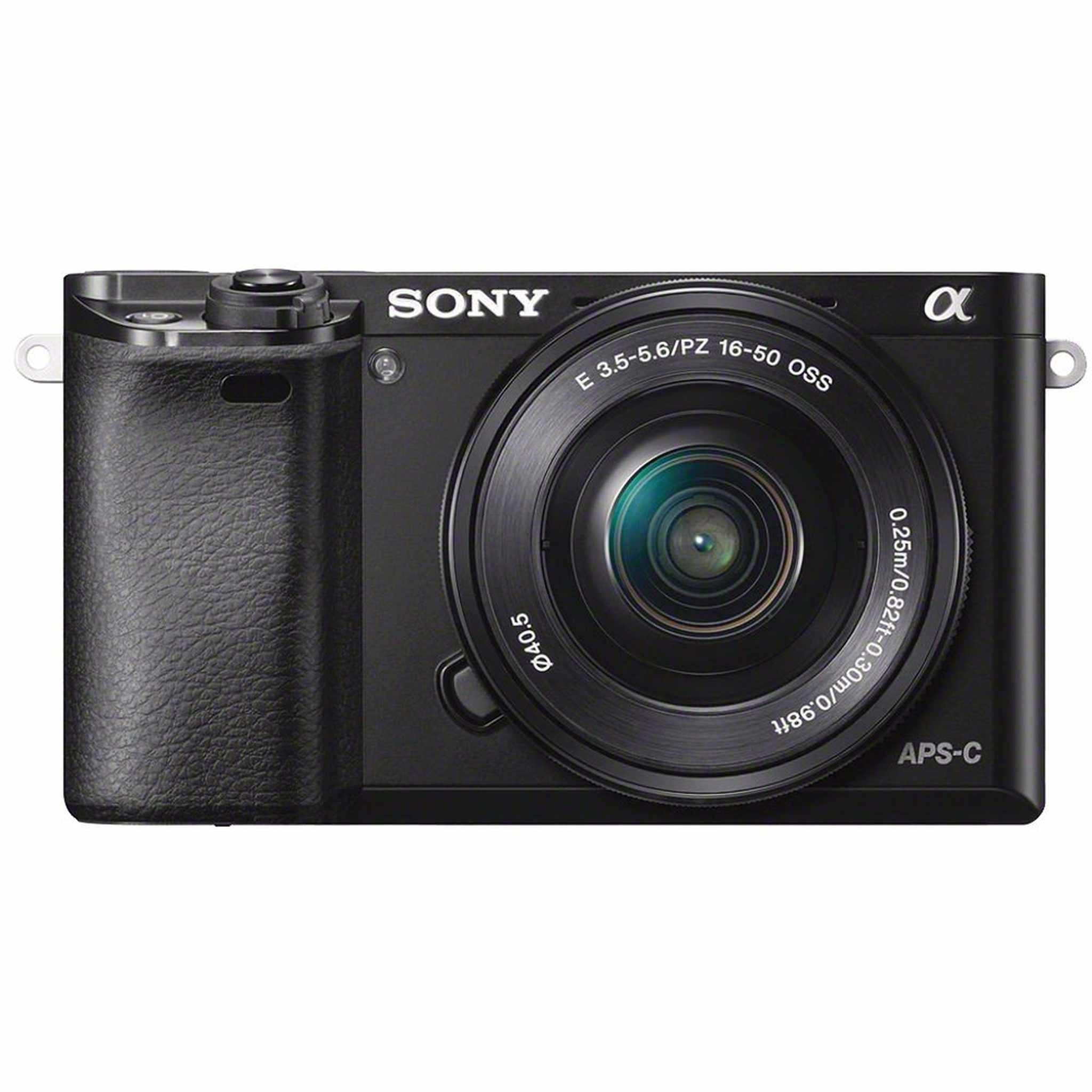 Sony Alpha a6000 Mirrorless Digital Camera with 16-50mm Lens Black + Sony E 55-210mm f/4.5-6.3 OSS E-Mount Lens 196GB Bundle