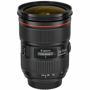 Canon 5175B002 EF 24-70mm f/2.8L II USM Lens with 64GB Extreme SD Memory UHS-I Card w/ 90/60MB/s Read/Write - Used Canon
