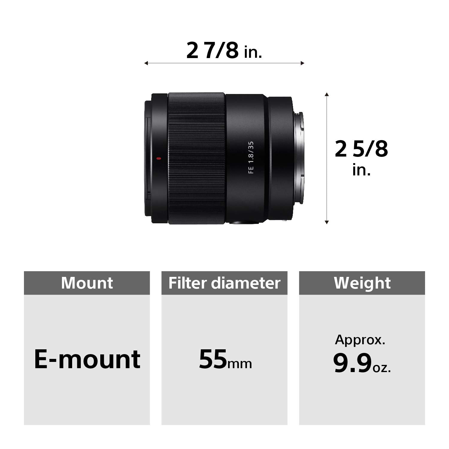 Sony FE 35mm F1.8 Wide Angle Lens