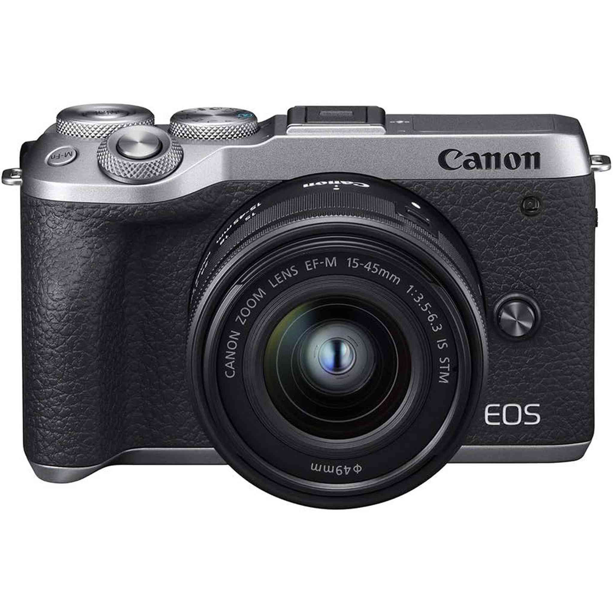 Canon EOS M6 Mark II Silver +Ef-M 15-45mm F/3.5-6.3 is STM Lens International Model Canon