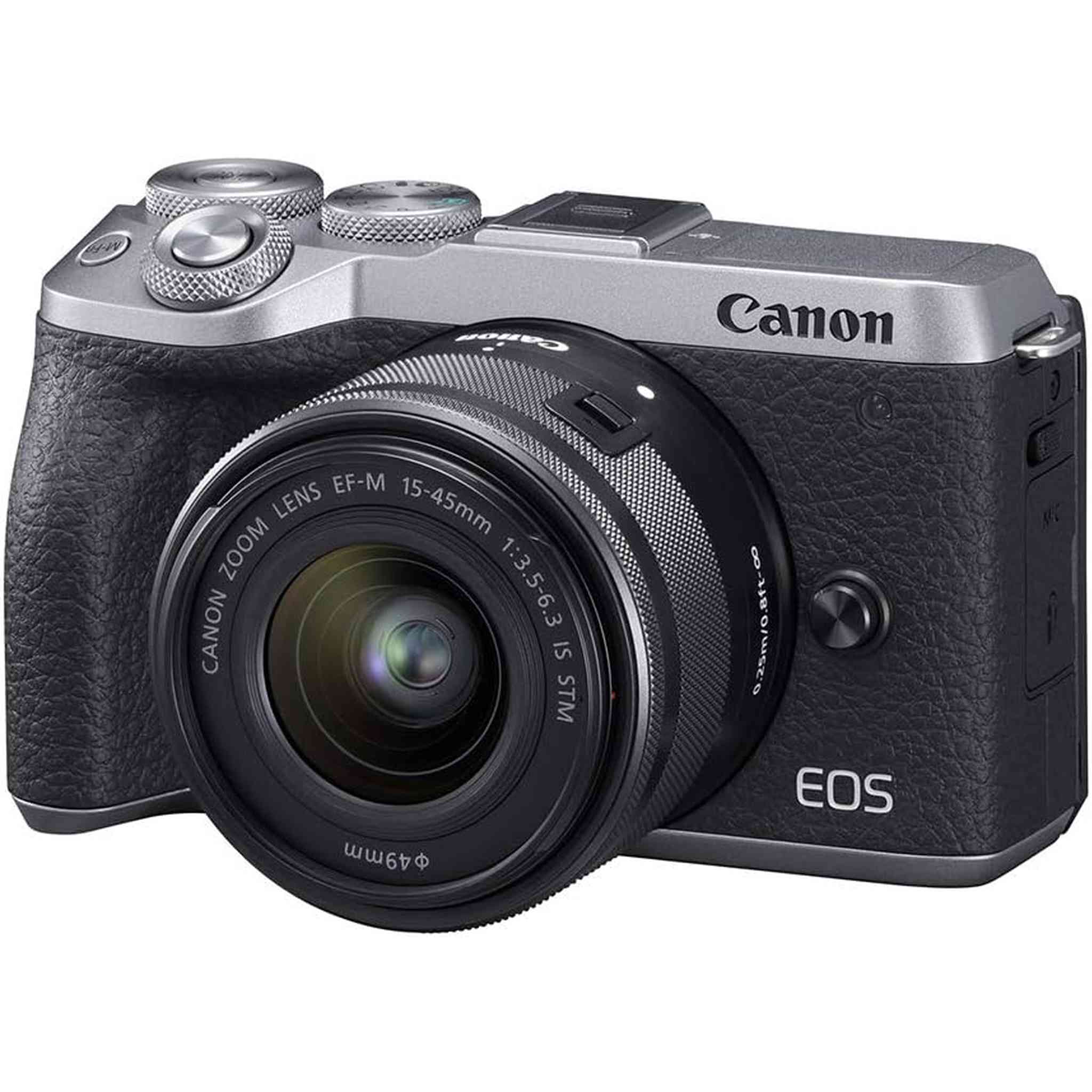 Canon EOS M6 Mark II Silver +Ef-M 15-45mm F/3.5-6.3 is STM Lens - Used Canon
