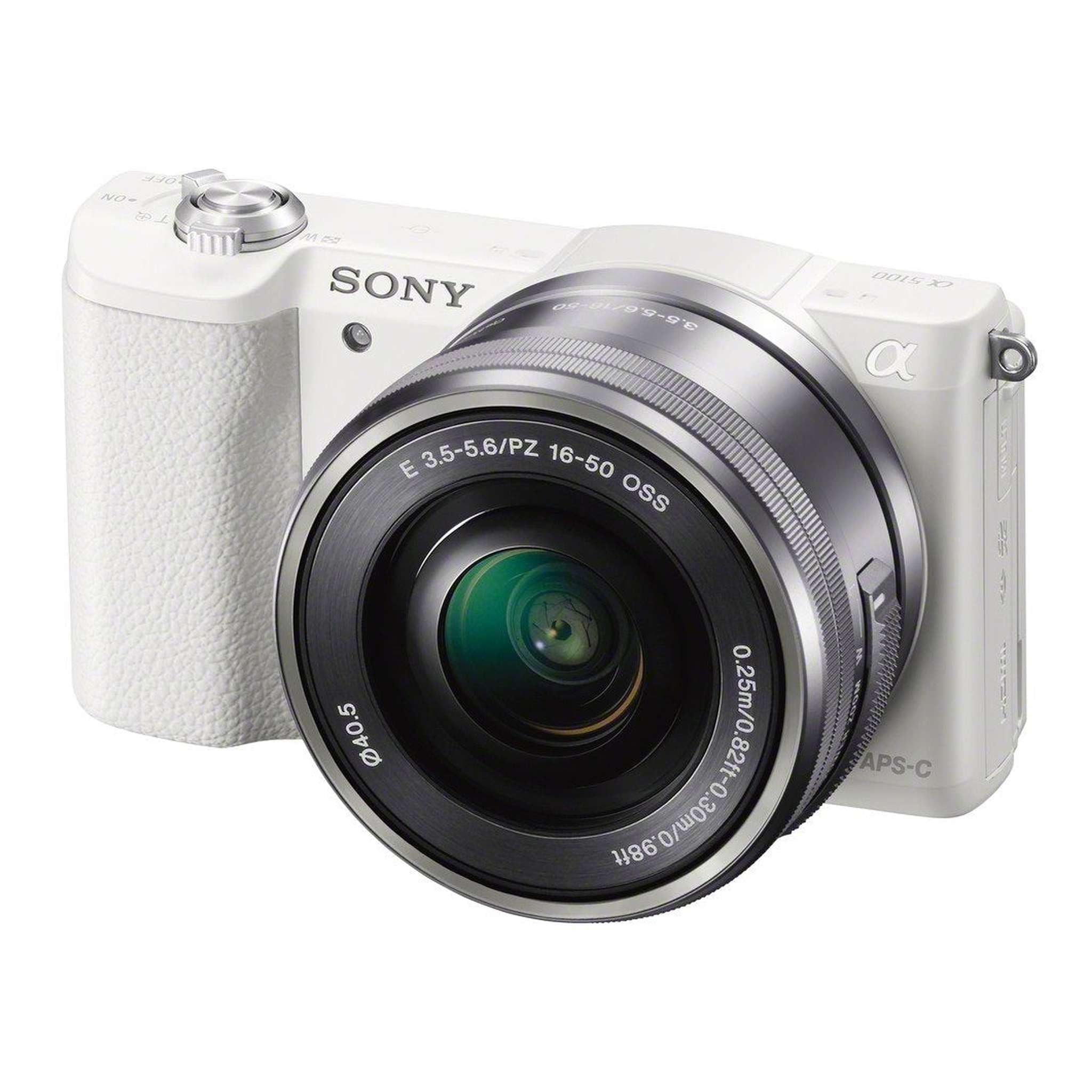 Sony a5100 16-50mm Mirrorless Digital Camera with 3-Inch Flip Up LCD White - International Version No Warranty Sony