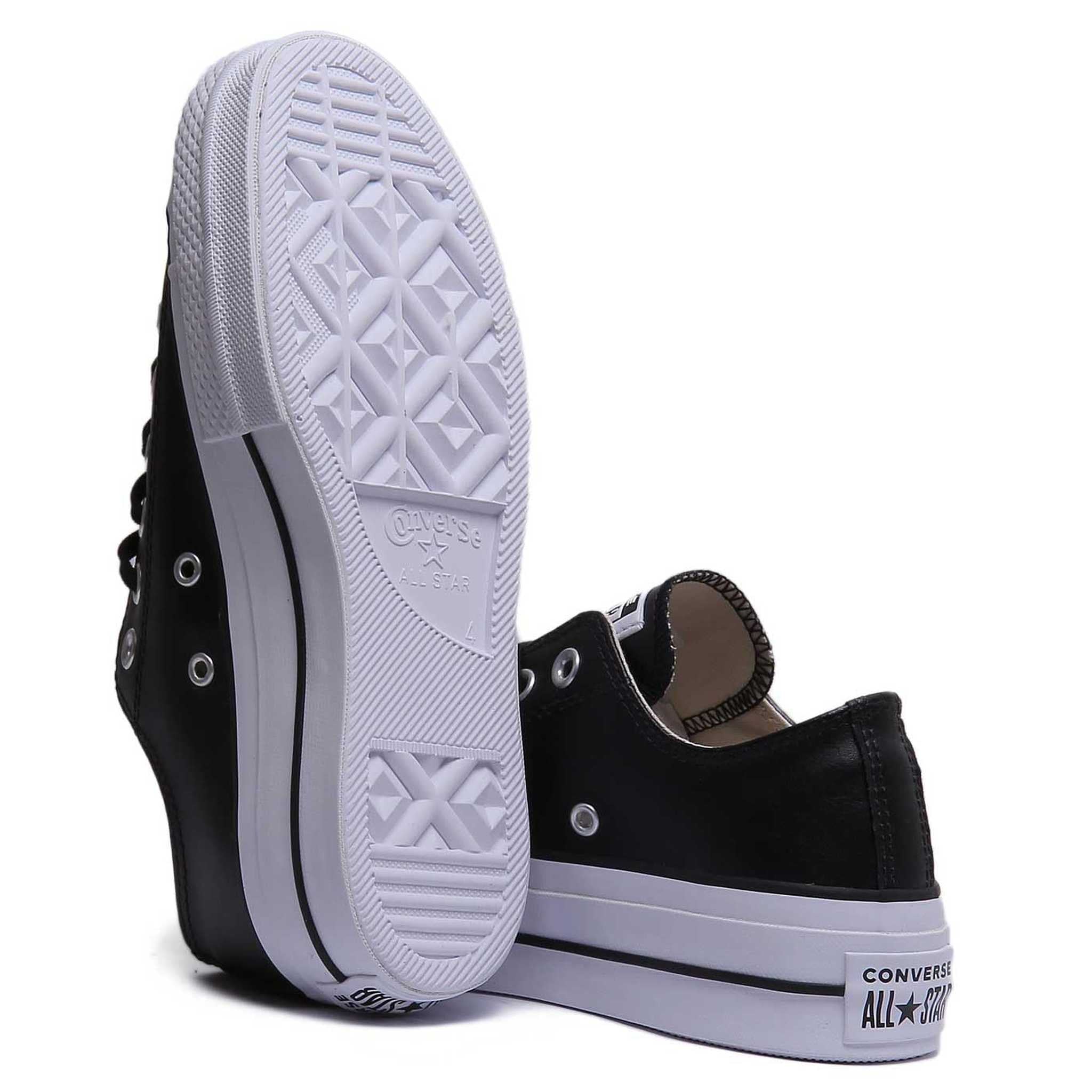 Converse Women's Chuck Taylor All Star Lift Clean Sneaker, Black/Black/White, 8.5