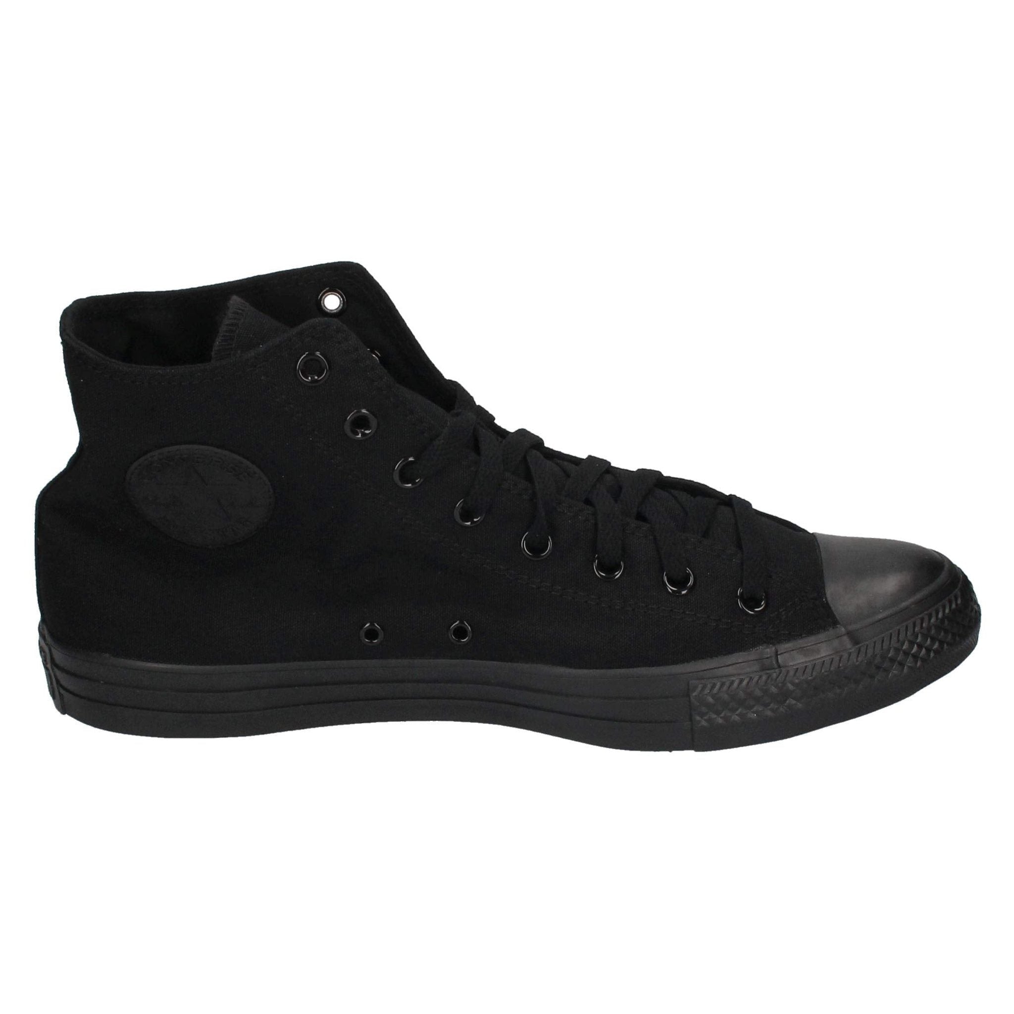 Converse Chuck Taylor All Star Canvas High Top Sneaker, black monochrome, 6.5 M US