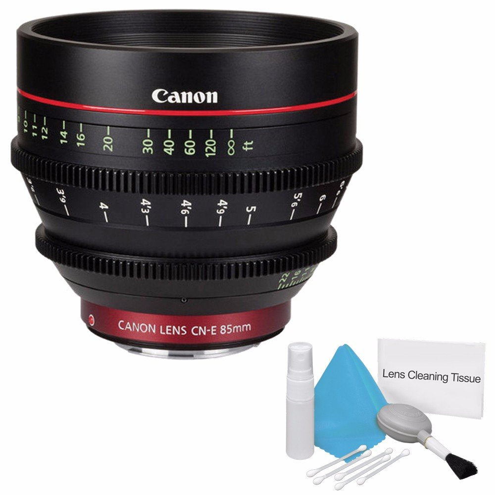 Canon CN-E 85mm T1.3 L F Cine Lens International Model + Deluxe Cleaning Kit
