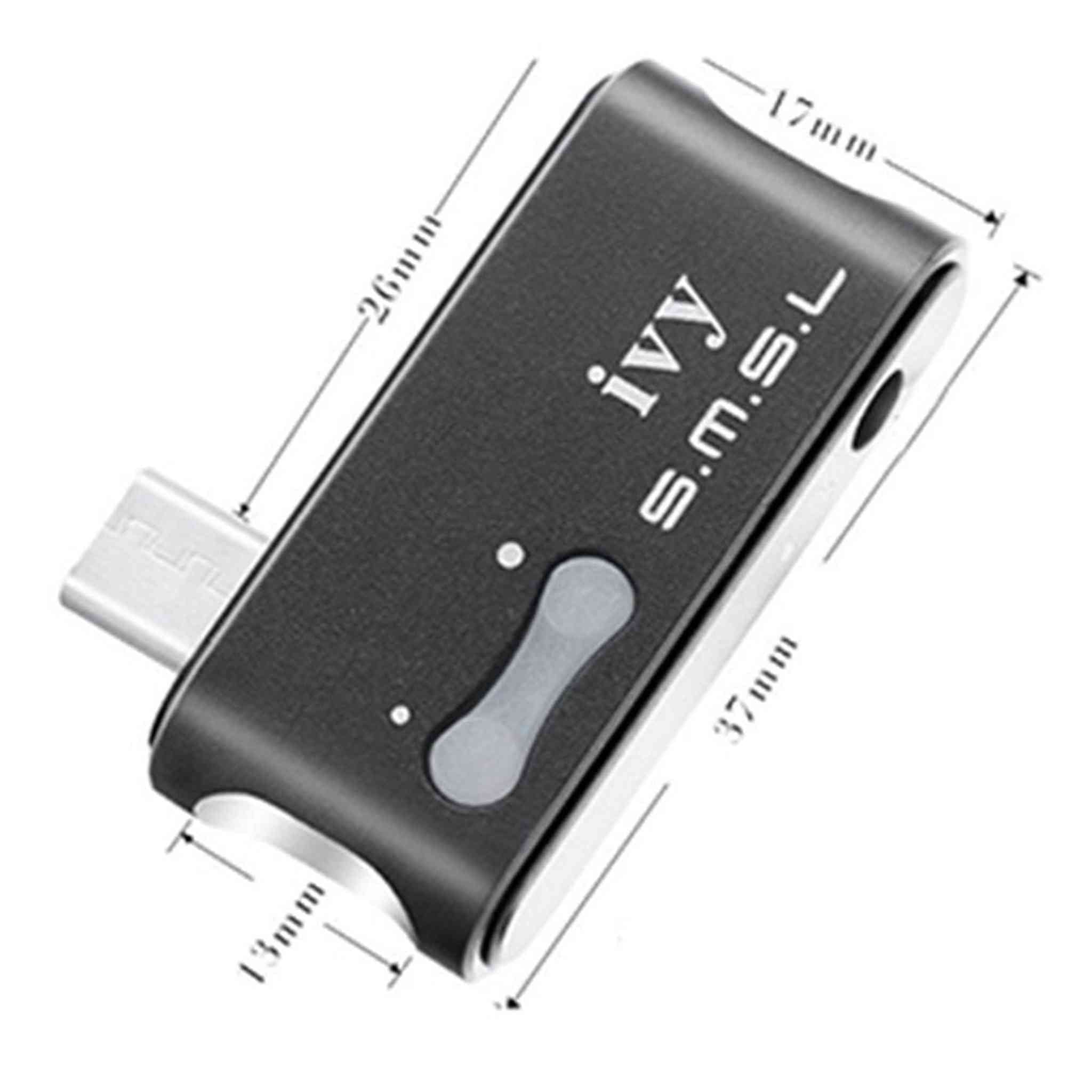 SMSL IVY DAC MINI Portable Audio Digital to Analog Converter, AMP Headphones Amplifier USB Input Support OTG only for Android Cellphones Black S.M.S.L