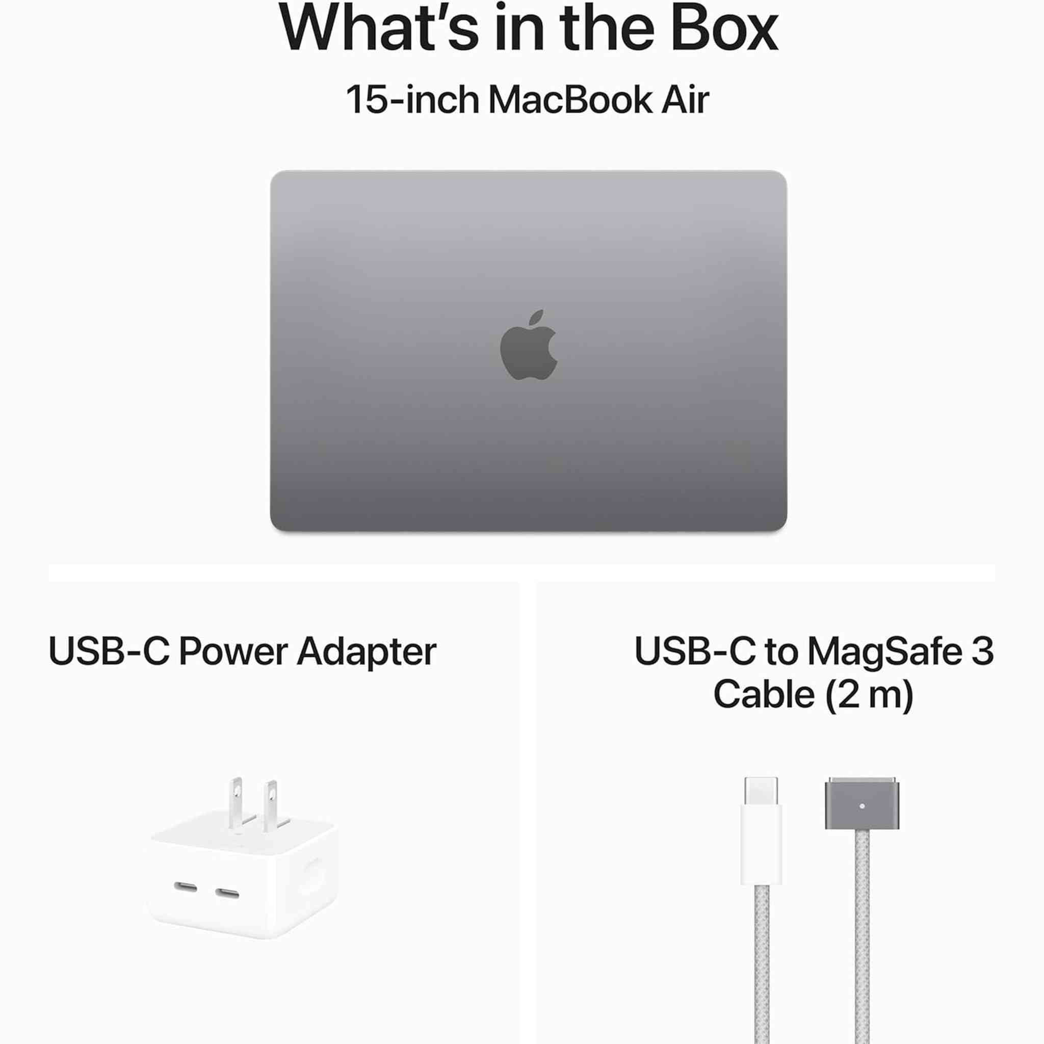 Apple 2024 MacBook Air 15-inch Laptop with M3 chip: 15.3-inch Liquid Retina Display, 8GB Unified Memory, 512GB SSD Storage, Backlit Keyboard, 1080p FaceTime HD Camera, Touch ID; Space Gray