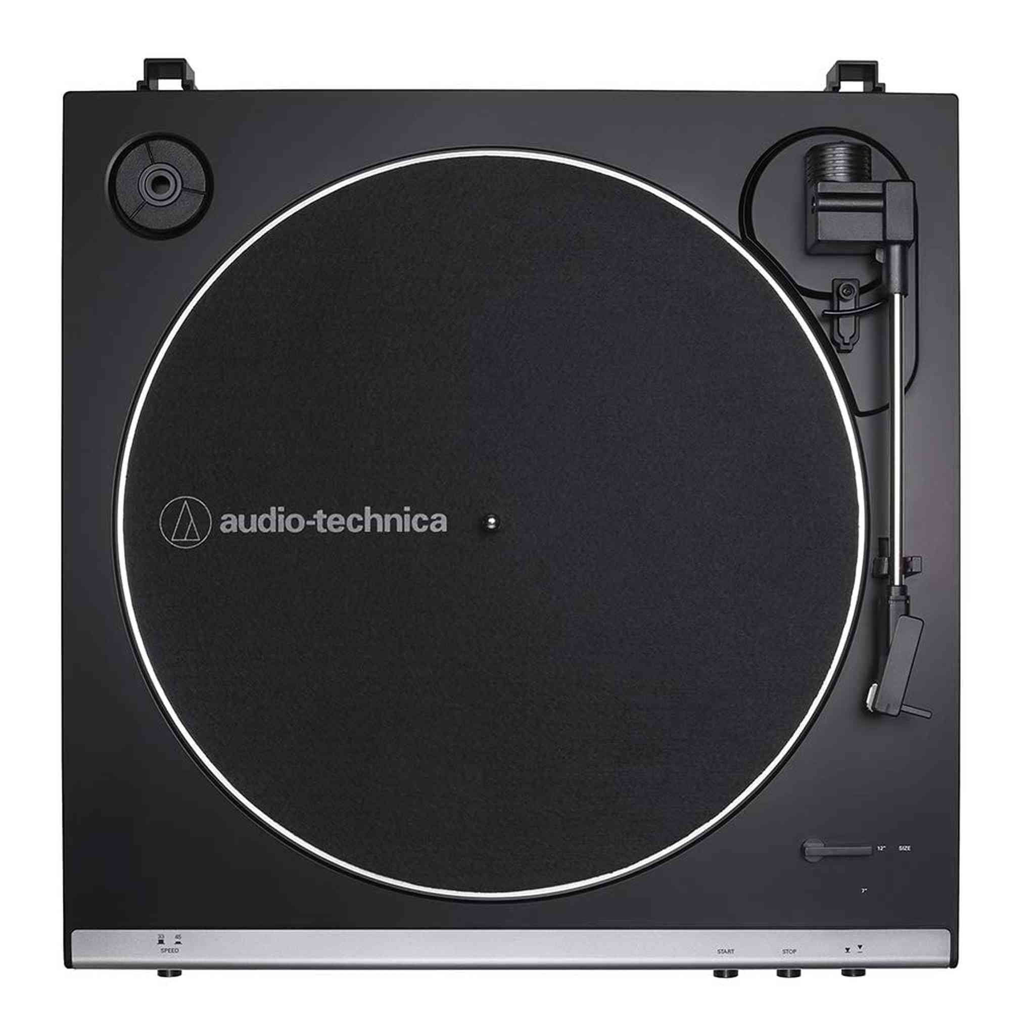 Audio-Technica AT-LP60X-GM Fully Automatic Belt-Drive Stereo Turntable, Gunmetal/Black, Hi-Fi, 2 Speed, Dust Cover, Anti-Resonance, Die-Cast Aluminum Platter