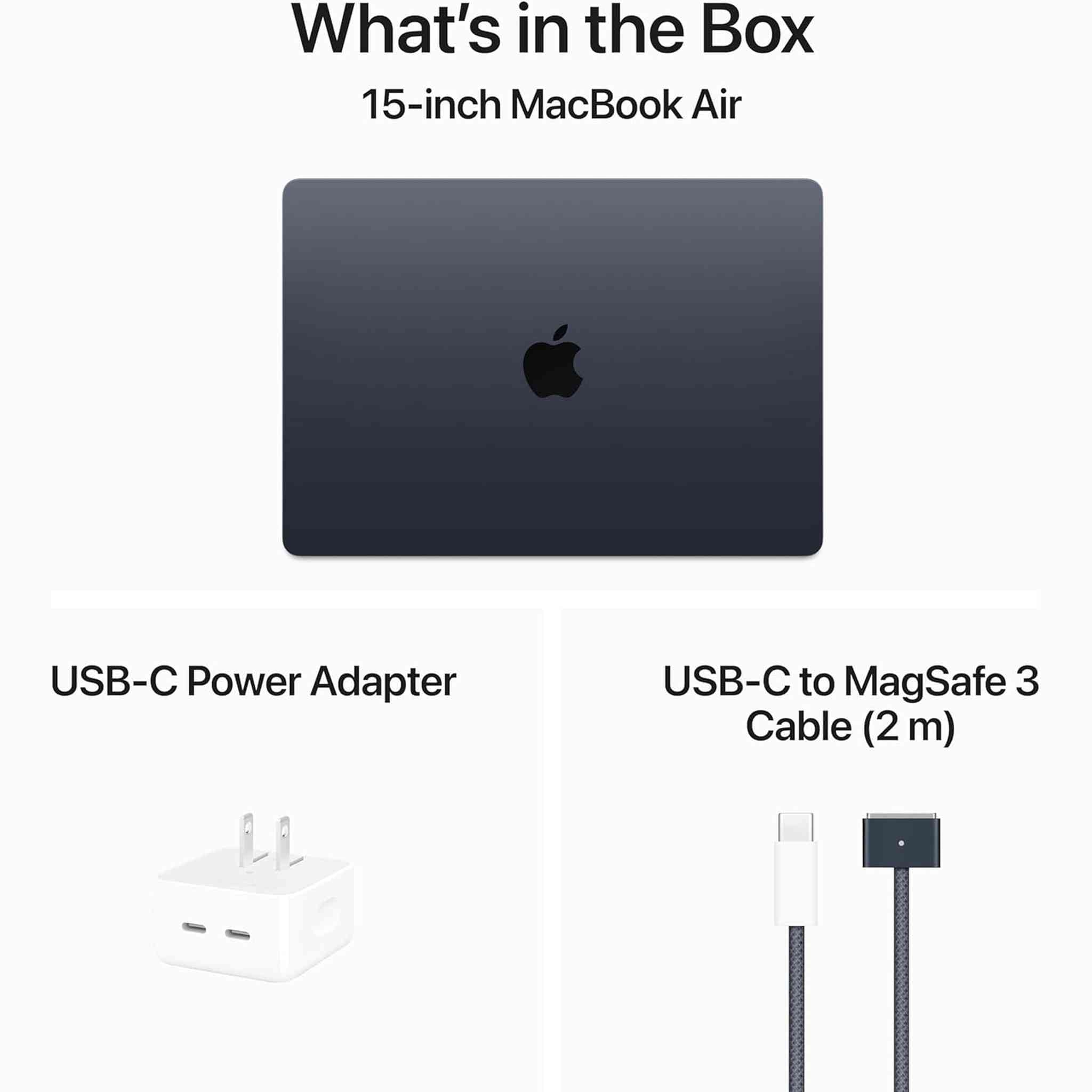 Apple 2024 MacBook Air 15-inch Laptop with M3 chip: 15.3-inch Liquid Retina Display, 8GB Unified Memory, 512GB SSD Storage, Backlit Keyboard, 1080p FaceTime HD Camera, Touch ID; Midnight