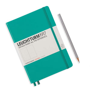 Leuchtturm1917 Medium A5 Dotted Hardcover Notebook Emerald - 249 Numbered Pages