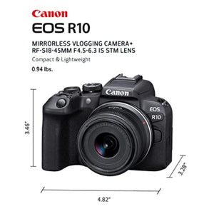 Canon EOS R10 Mirrorless Camera with RF-S 18-45mm Lens Kit