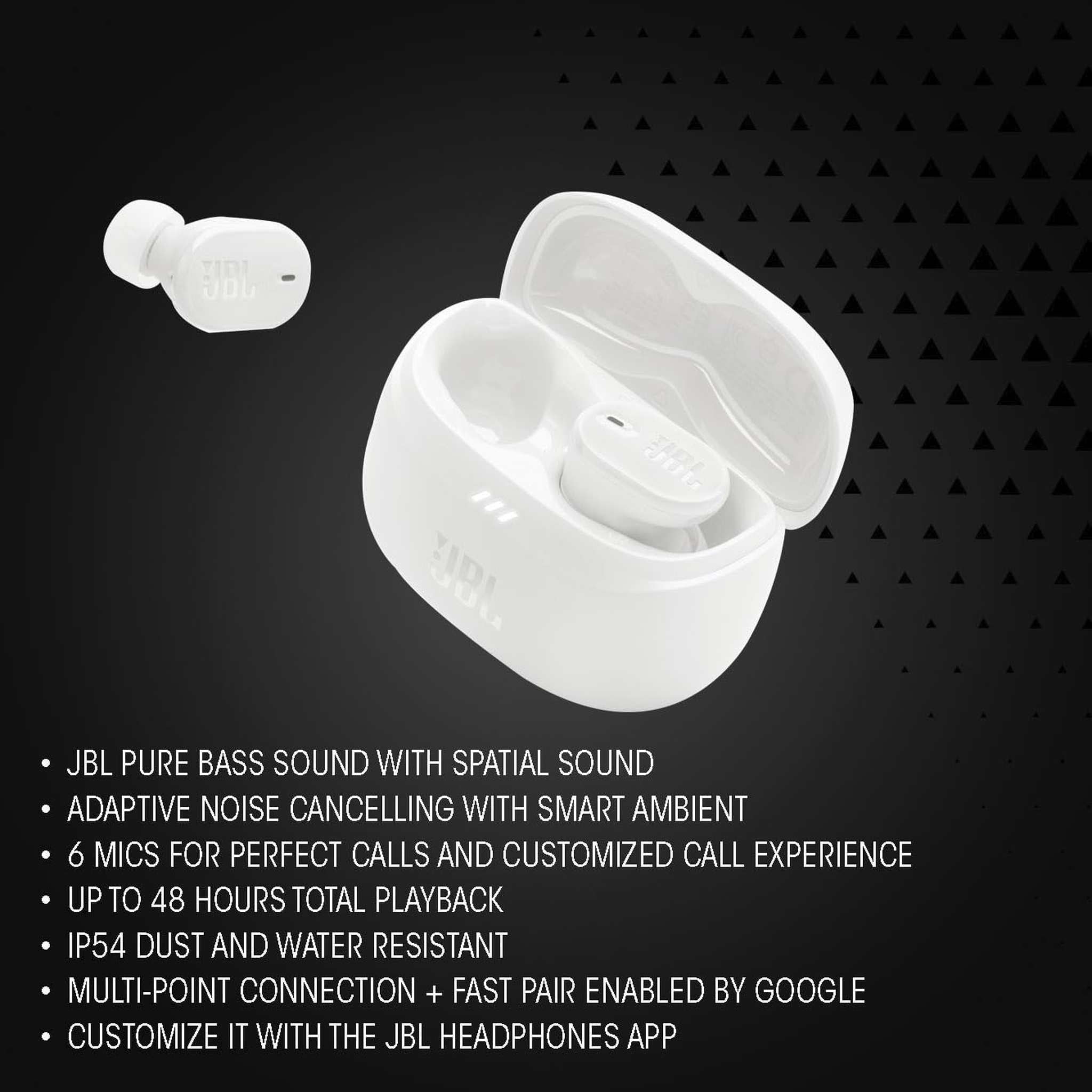 JBL Tune Buds 2 - True Wireless Noise Cancelling Earbuds White