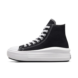 Converse Chuck Taylor All Star Move Women's Laceup Canvas Platform Sneakers Black White, US 10