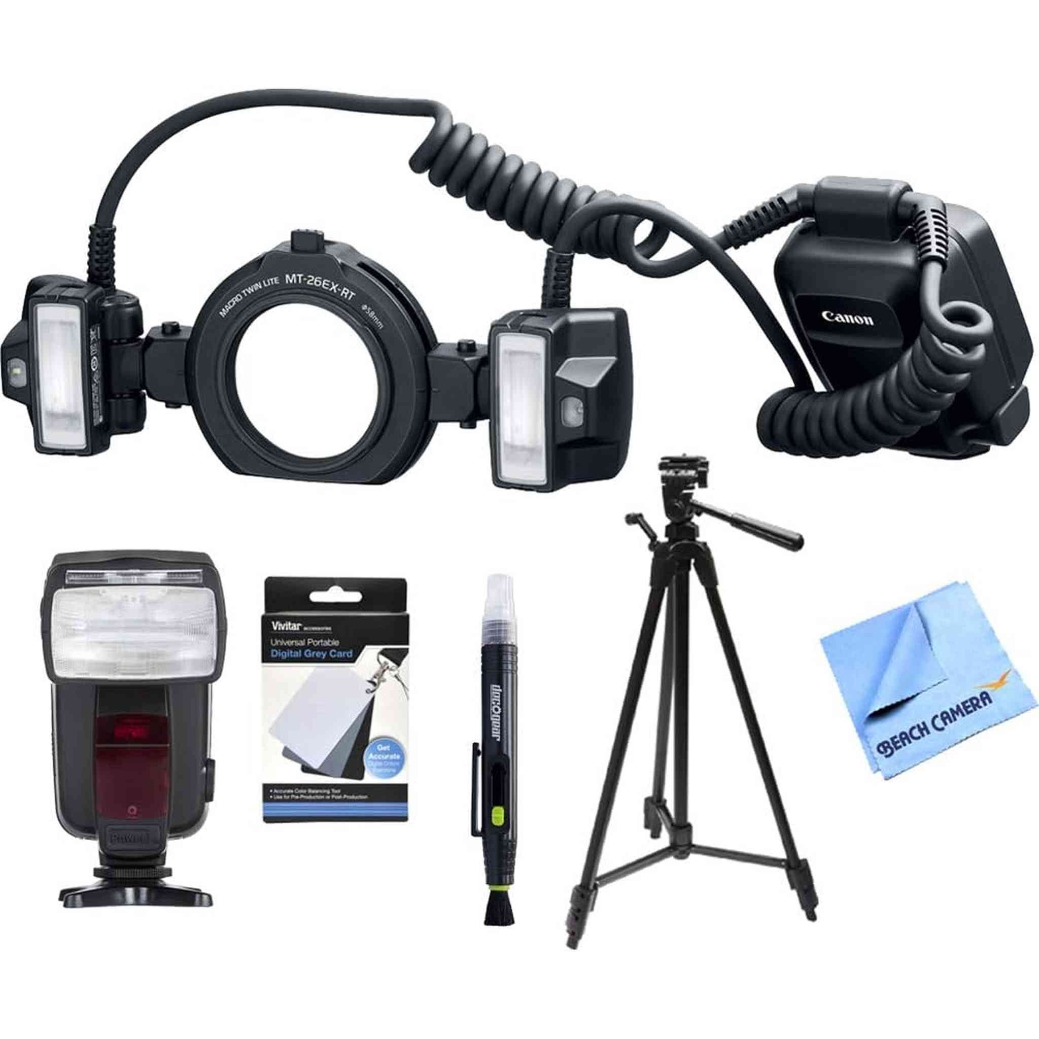 Canon MT-26EX-RT Macro Twin Lite 2398C002 Advanced Bundle with Light + Tripod - Used Canon