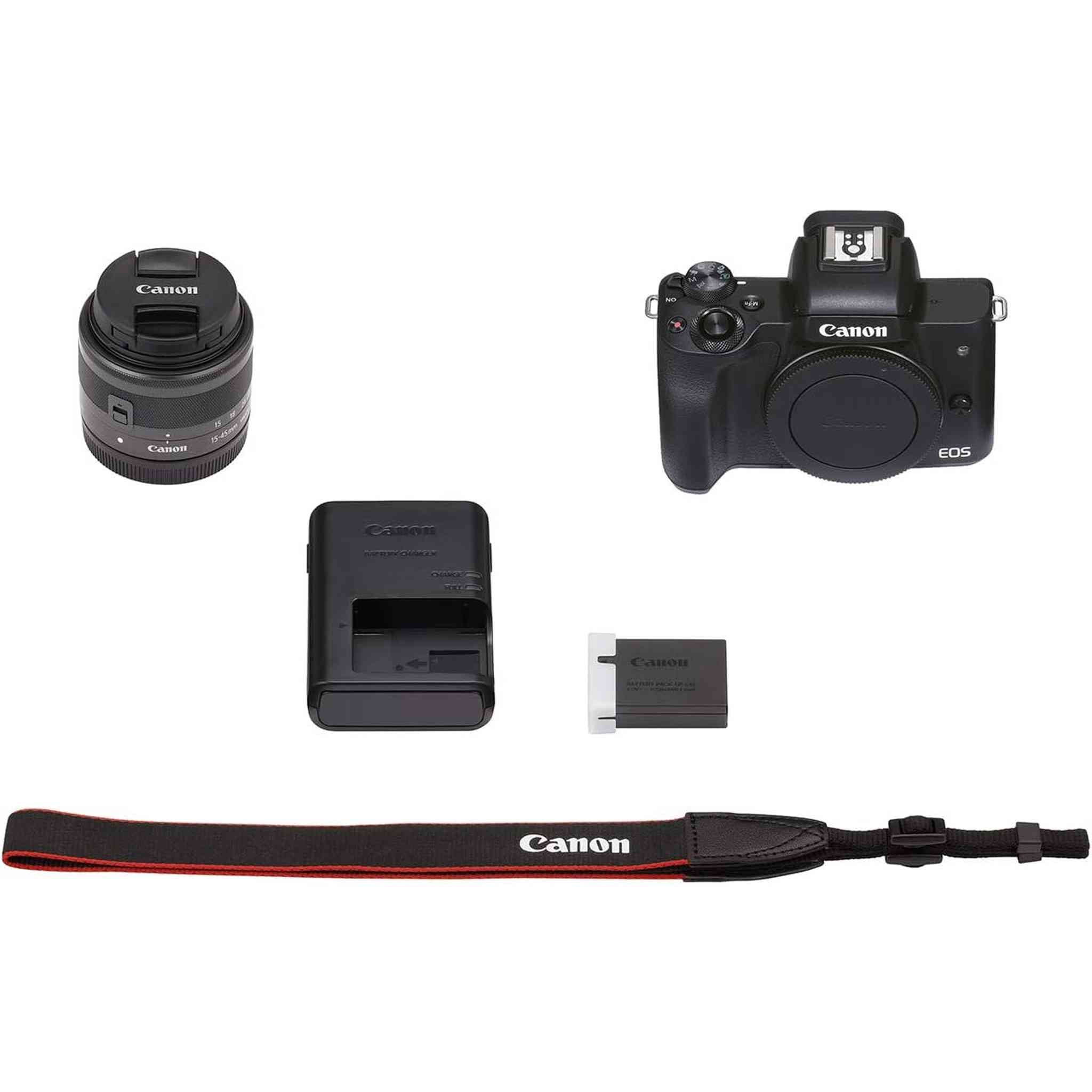 Canon EOS M50 Mark II + EF-M 15-45mm is STM Kit Black - Used Canon