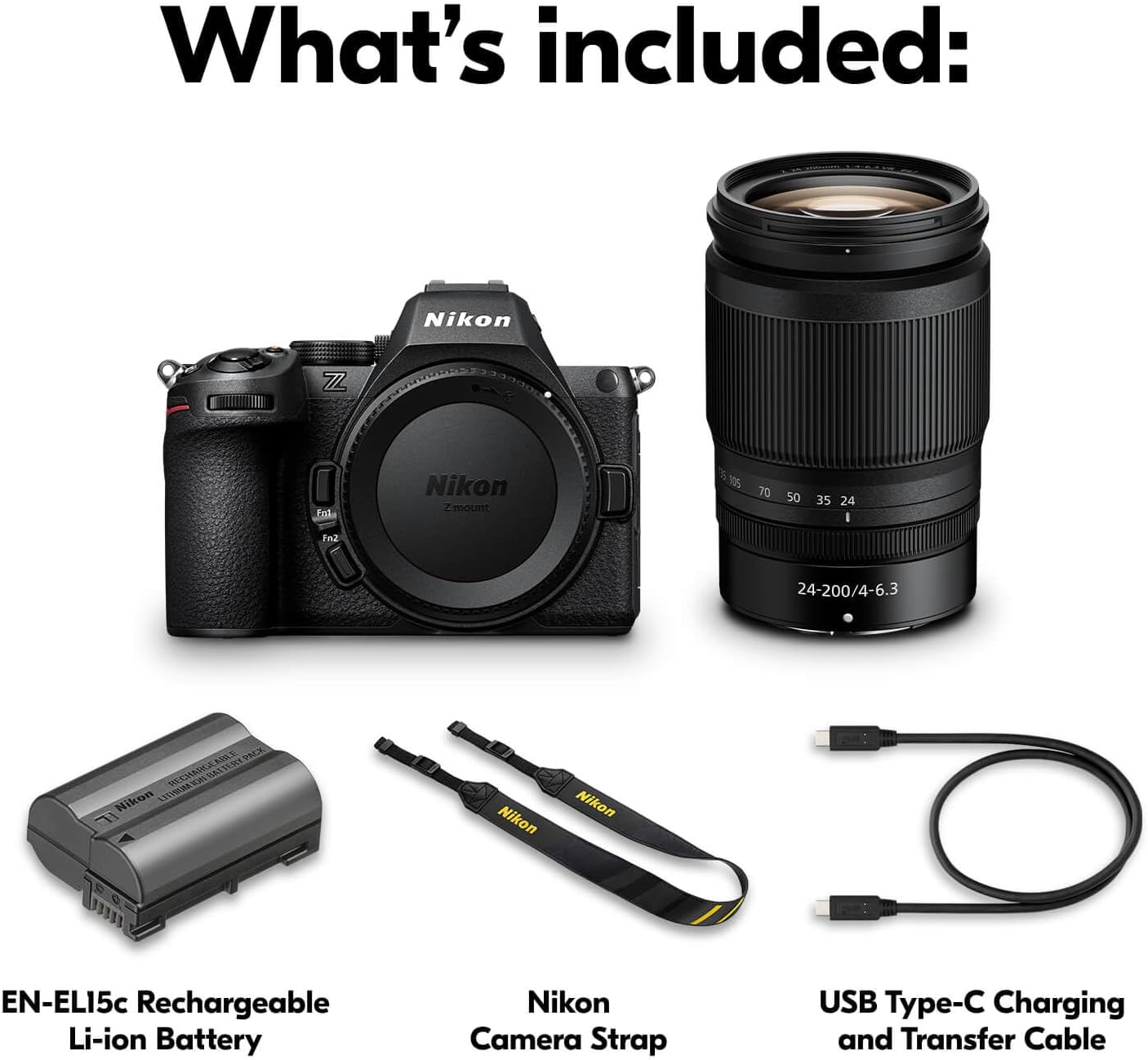 Nikon Z5 II with Telephoto Zoom Lens | Full-Frame mirrorless Stills/Video Camera with 24-200mm Wide-Angle to telephoto Zoom Lens | Nikon USA Model