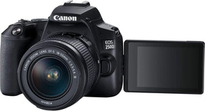 Canon EOS 250D / Rebel SL3 DSLR Camera with 18-55mm Lens Black + Creative Filter Set, EOS Camera Bag + 6AVE Electronics
