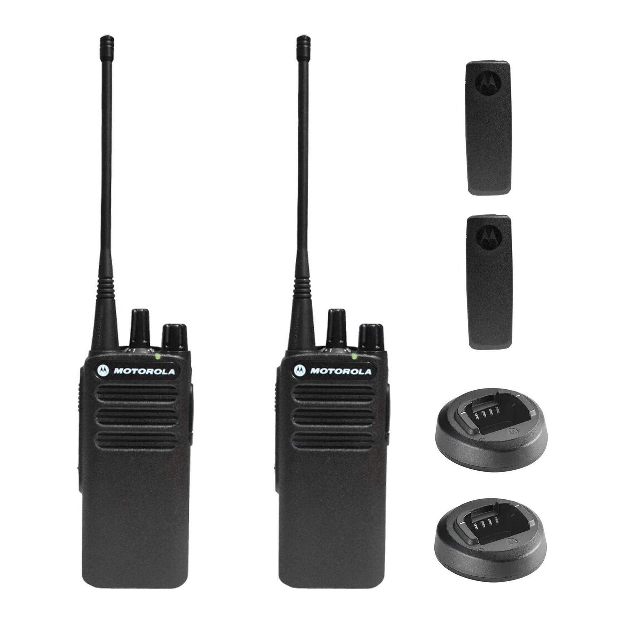 Motorola CP100D Analog UHF Portable Non-Display Two Way Radio, 16 Channel, 4 Watt - 2 Pack Bundle Motorola Solutions