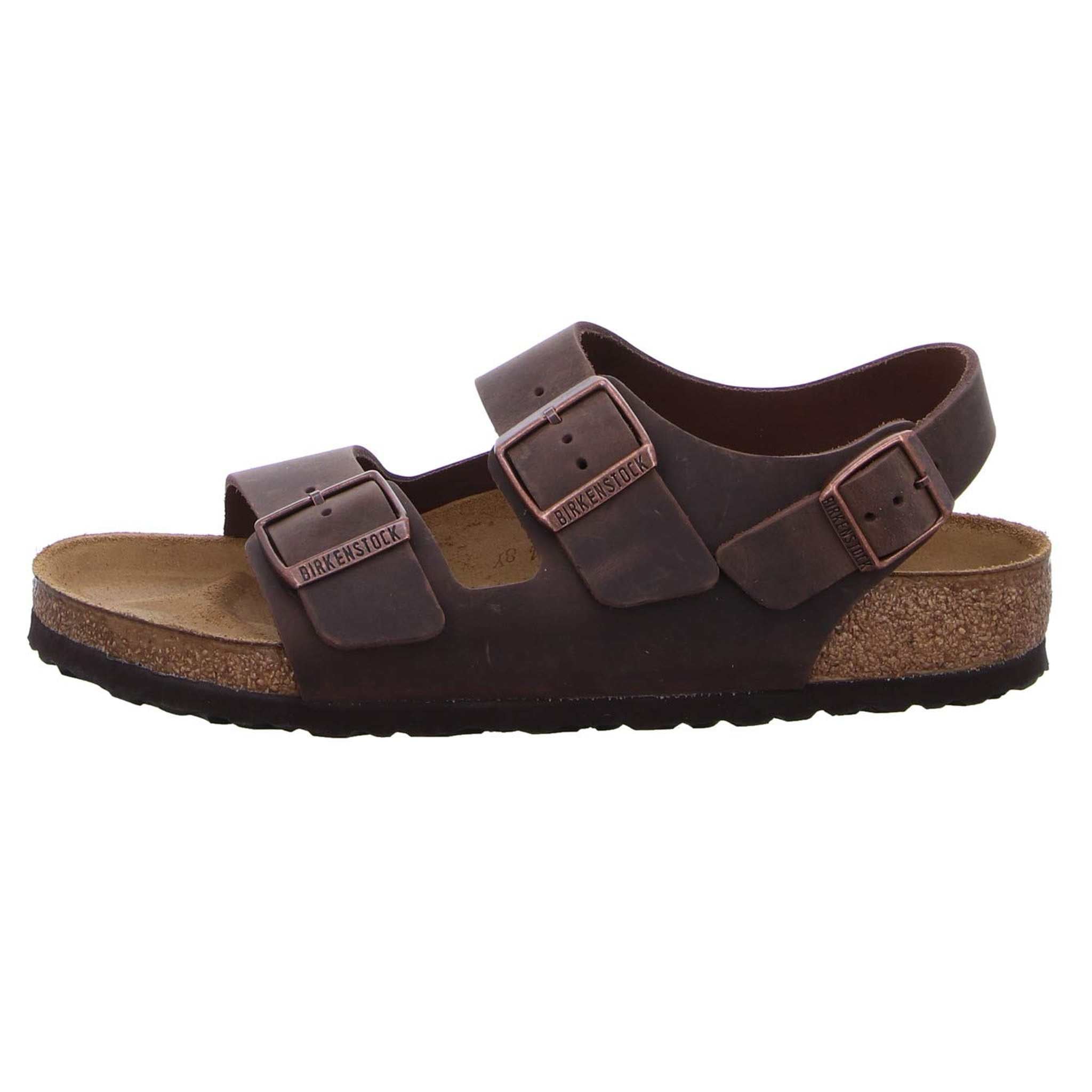 Birkenstock Unisex Milano Leather Sandals, Habana Brown, 9 Women/7 Men