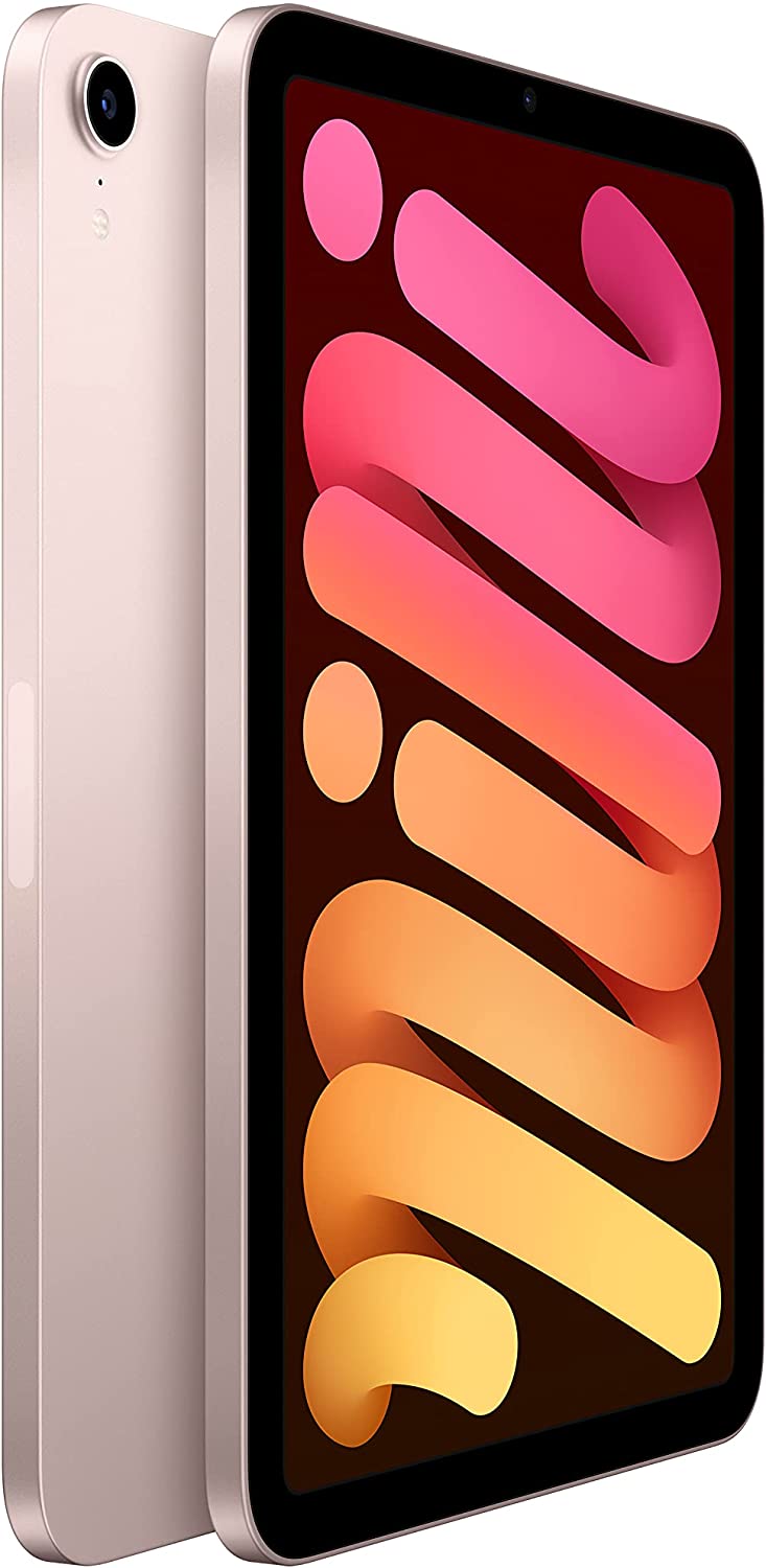 Apple iPad Mini 6 (64GB, Wi-Fi, Pink) Bundle with Black Floral Sleeve