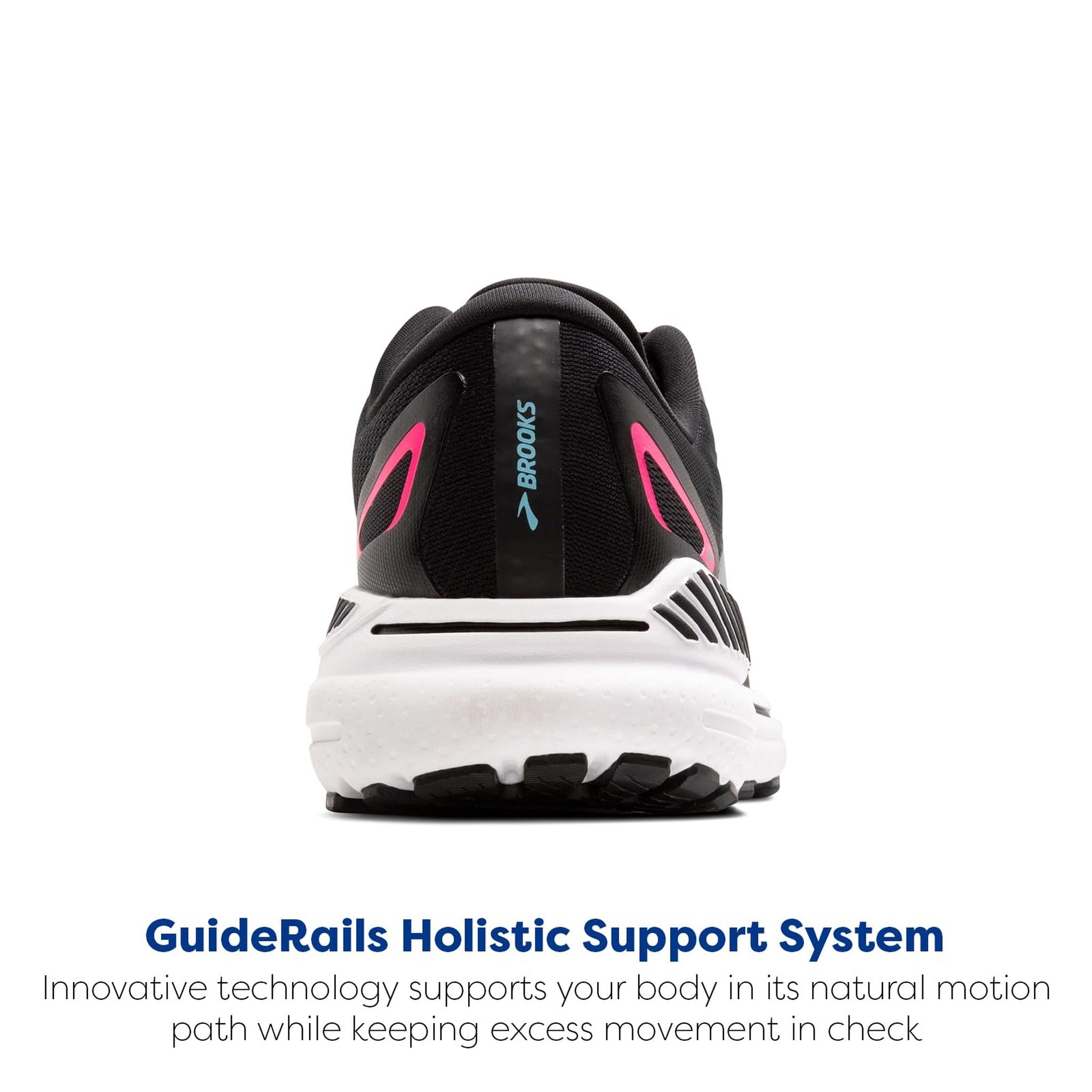 Brooks Women’s Adrenaline GTS 23 GTX Waterproof Supportive Running Shoe - Black/Knockout Pink/Aqua - 6.5 Medium