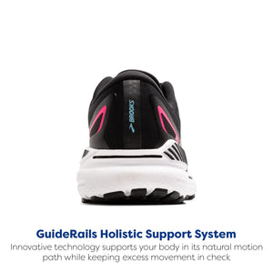 Brooks Women’s Adrenaline GTS 23 GTX Waterproof Supportive Running Shoe - Black/Knockout Pink/Aqua - 6.5 Medium