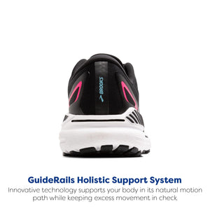 Brooks Women’s Adrenaline GTS 23 GTX Waterproof Supportive Running Shoe - Black/Knockout Pink/Aqua - 7 Medium