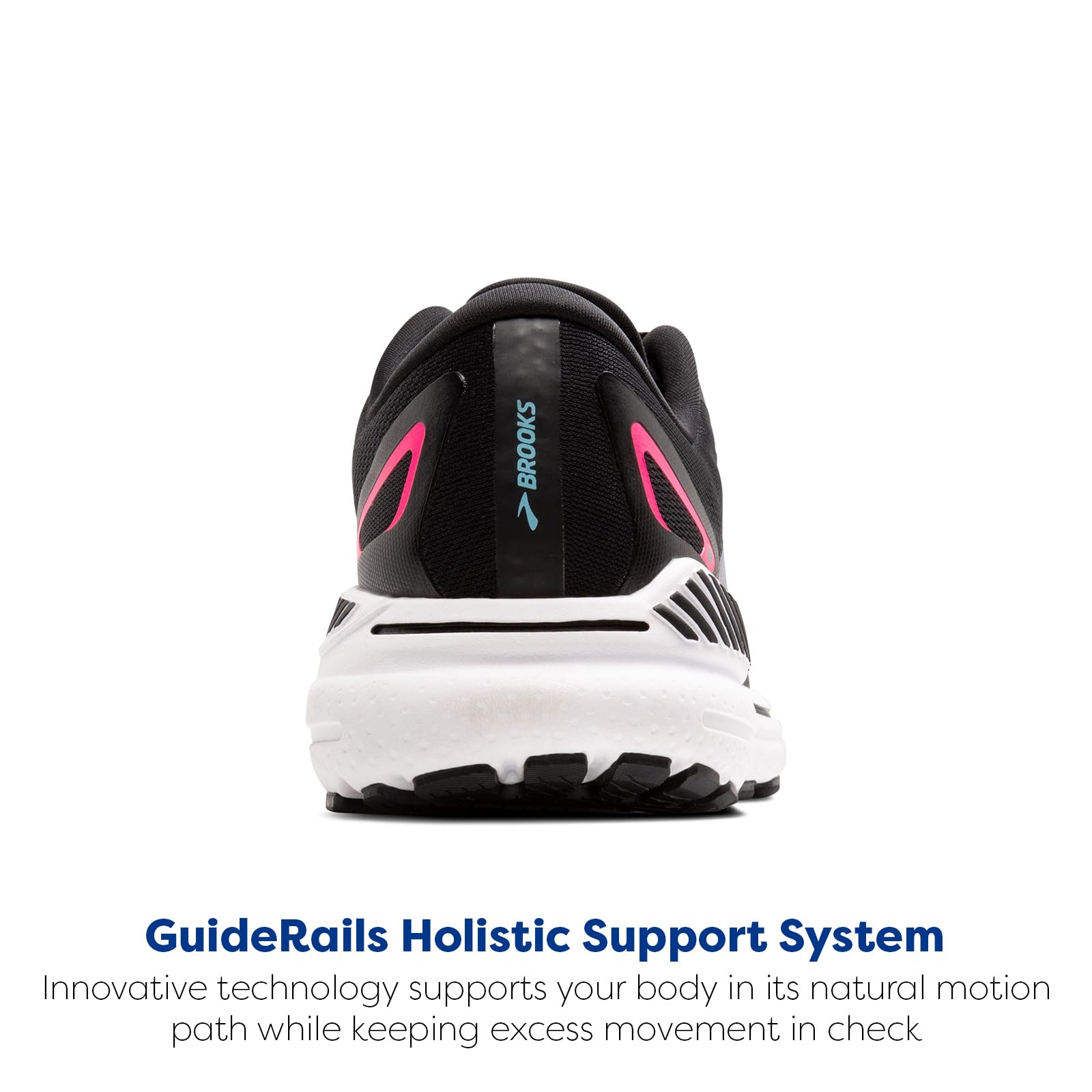 Brooks Women’s Adrenaline GTS 23 GTX Waterproof Supportive Running Shoe - Black/Knockout Pink/Aqua - 5.5 Medium