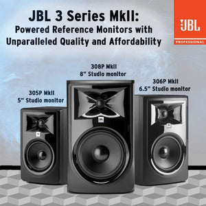 JBL Professional 305P MkII 5" Powered 2-way Studio Reference Monitor -Includes- Power Cord and 1-Year Extended Warranty Bundle