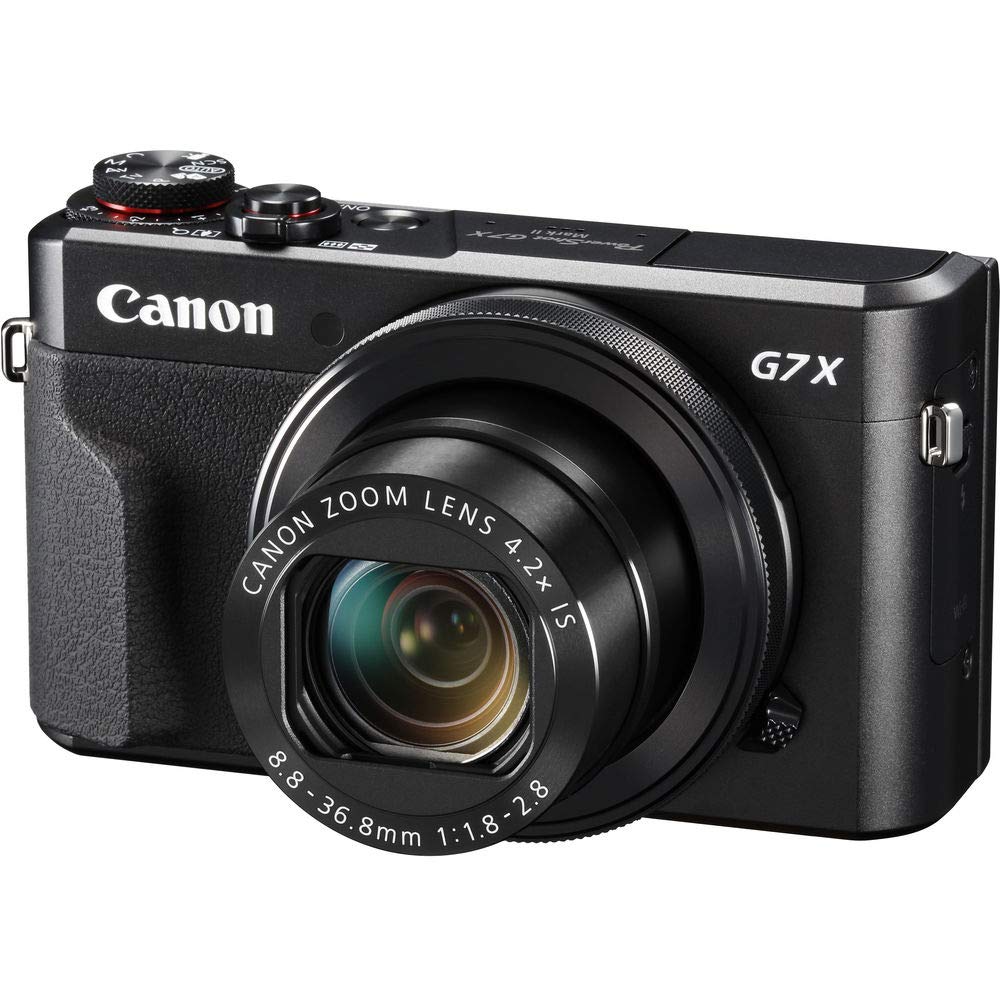 Canon PowerShot G7 X Mark II Point and Shoot Digital Camera + Extra Battery + Digital Flash + Camera Case + 32GB Class 1 Card Base Starter Bundle