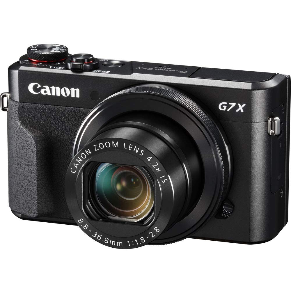 Canon PowerShot G7 X Mark II Point and Shoot Digital Camera + Extra Battery + Digital Flash + Camera Case Deluxe Bundle