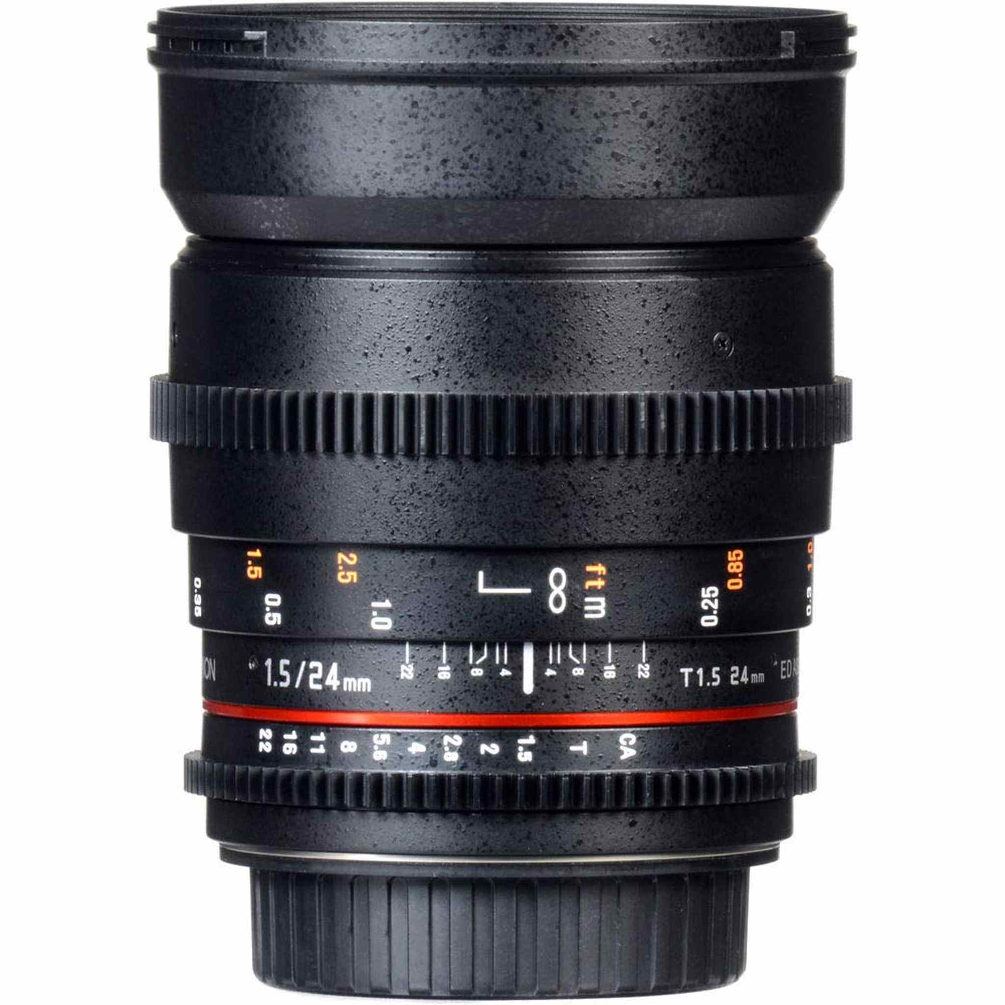 ROKINON 24MM T/1.5 CINE Lens Nikon + Deluxe Lens Cleaning Kit Bundle
