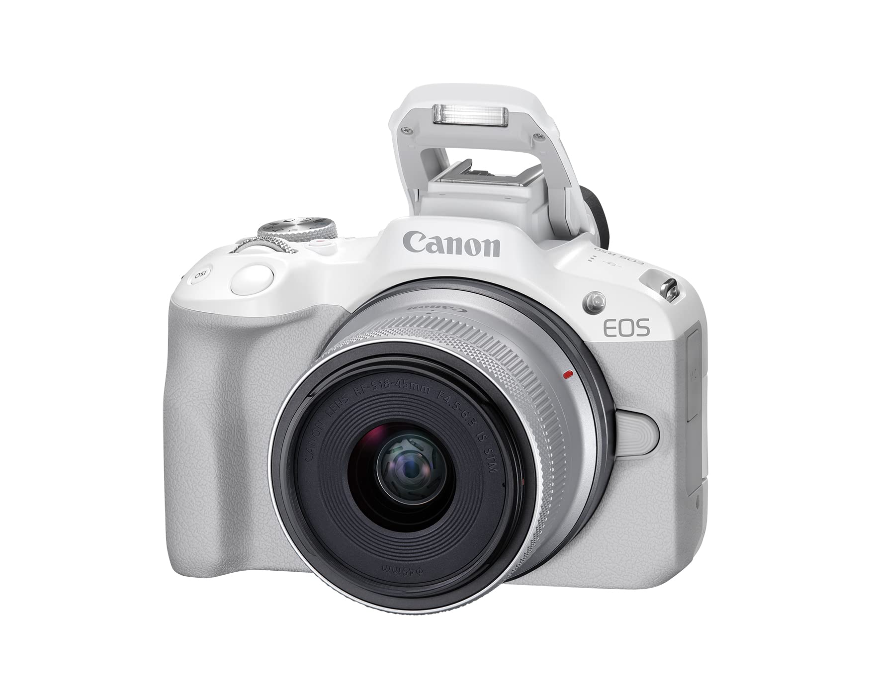 Canon EOS R50 Mirrorless Camera with 18-45mm Lens White + 64GB Card + Bag + More