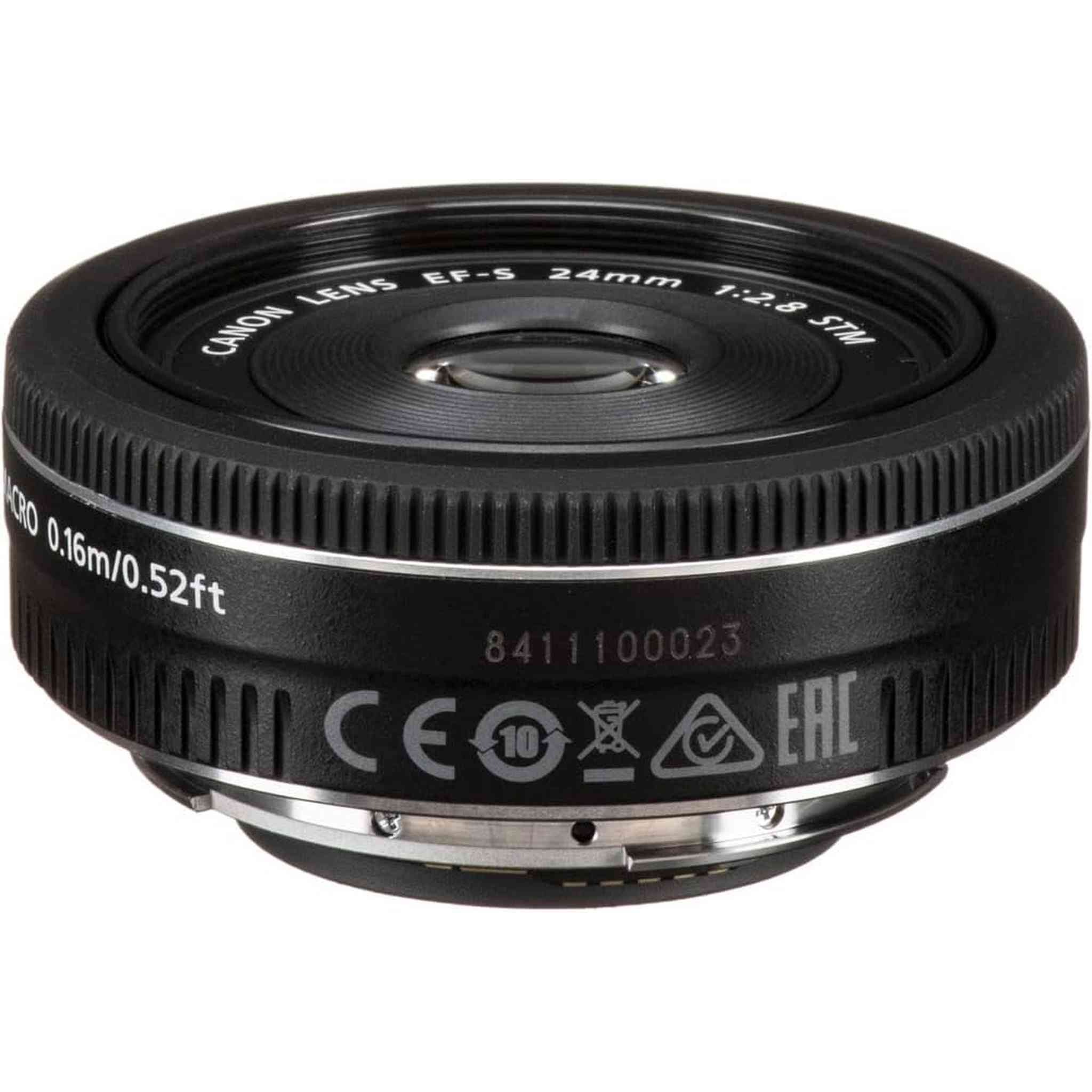 Canon EF-S 24mm f/2.8 STM Lens 9522B002 + Filter Kit + Cap Keeper + More - Reconditioned Canon