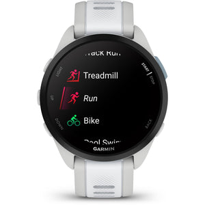 Garmin Forerunner 165 Music, Running Smartwatch, Colorful AMOLED Display, Training Metrics and Recovery Insights, Music on Your Wrist, Whitestone