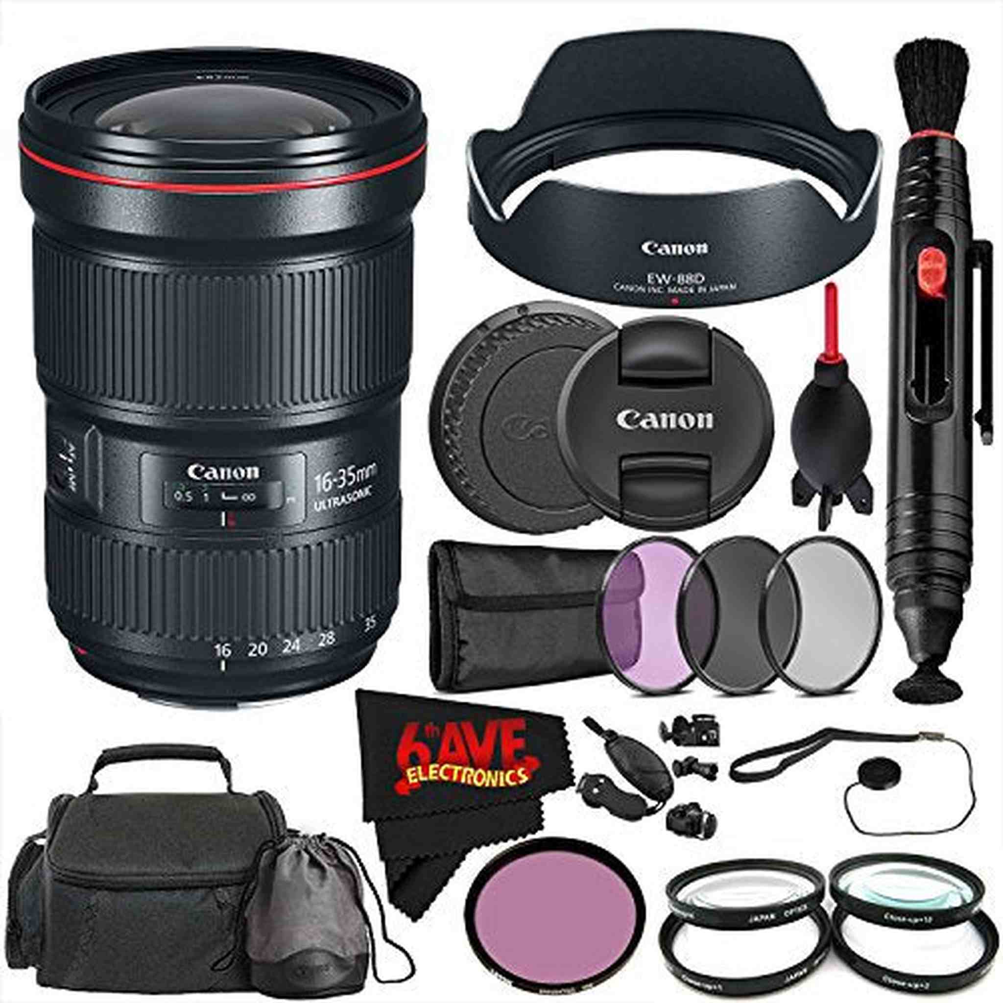 Canon EF 16-35mm f/2.8L III USM Lens International Version No Warranty + Tiffen 82mm Enhancing Filter + 4 Piece Close-
