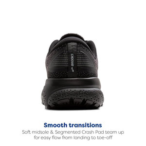 Brooks Women's Ghost 16 GTX Waterproof Neutral Running Shoe - Black/Black/Ebony - 10.5 Medium