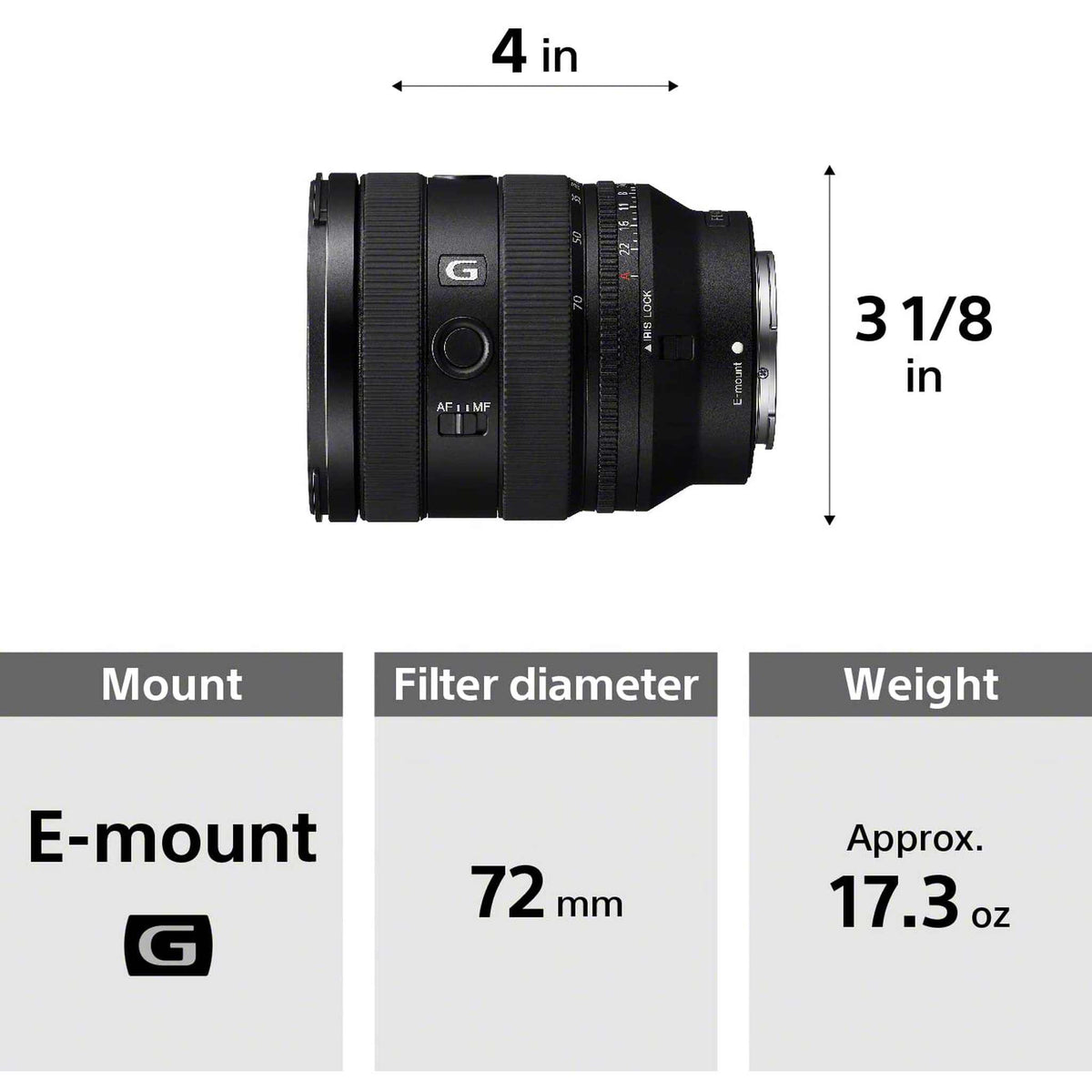 Sony FE 20-70mm f/4 G Lens Sony E