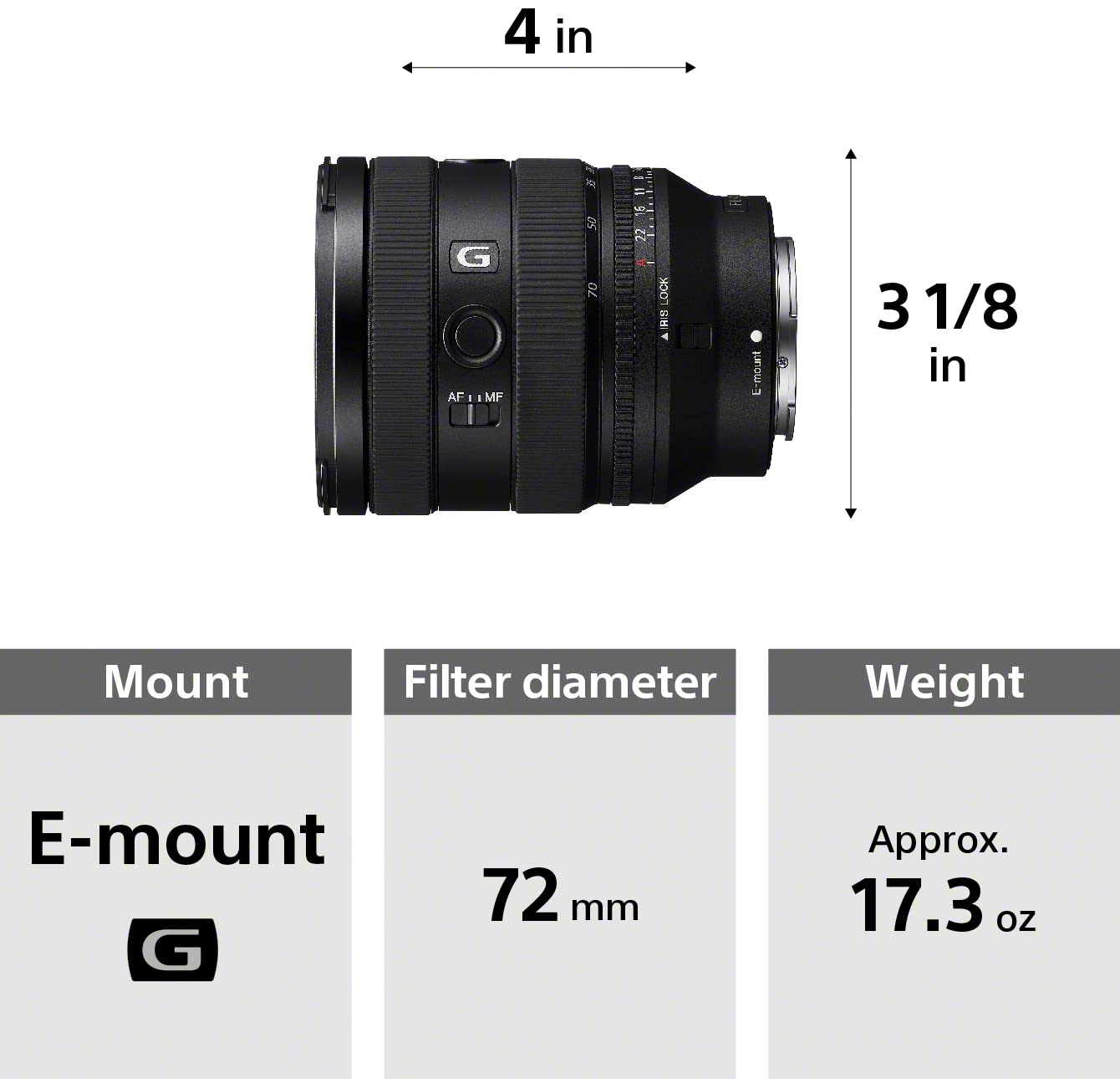 Sony FE 20-70mm f/4 G Lens Sony E
