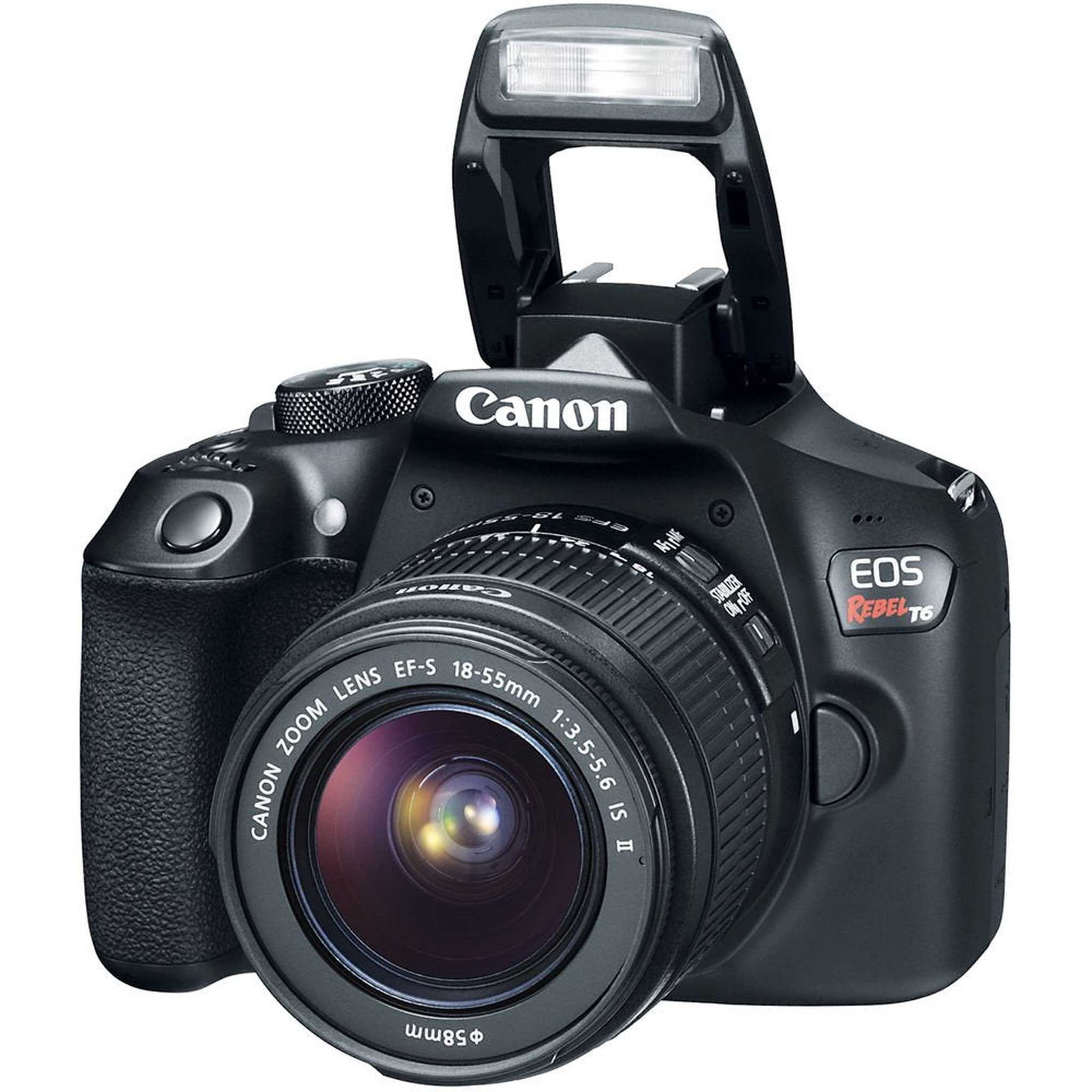 Canon EOS Rebel T6 Digital SLR Camera Bundle with EF-S 18-55mm f/3.5-5.6 IS II Lens with 32GB Memory Card + More