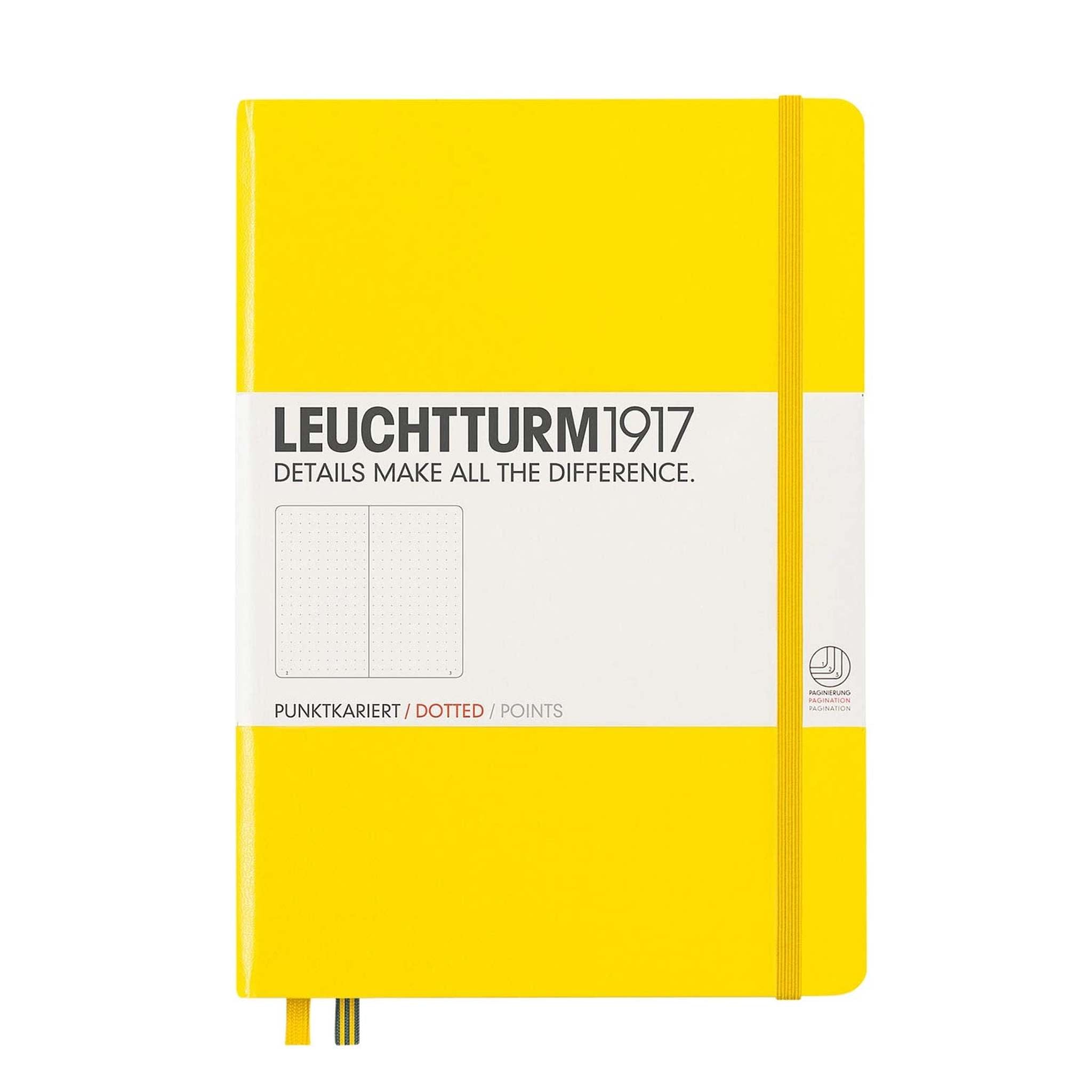 Leuchtturm1917 Medium A5 Dotted Hardcover Notebook Lemon - 249 Numbered Pages