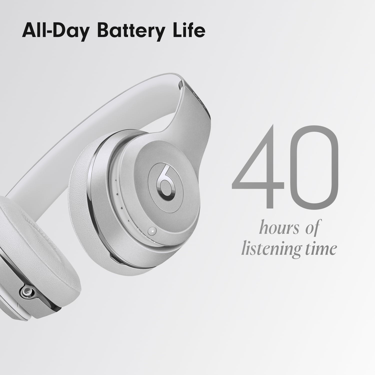 Beats Solo3 Wireless On-Ear Headphones - Silver (Latest Model)