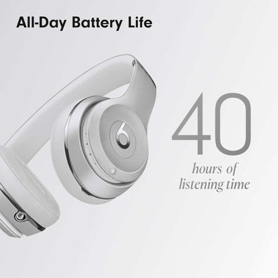 Beats Solo3 Wireless On-Ear Headphones - Silver 2024 Model Renewed
