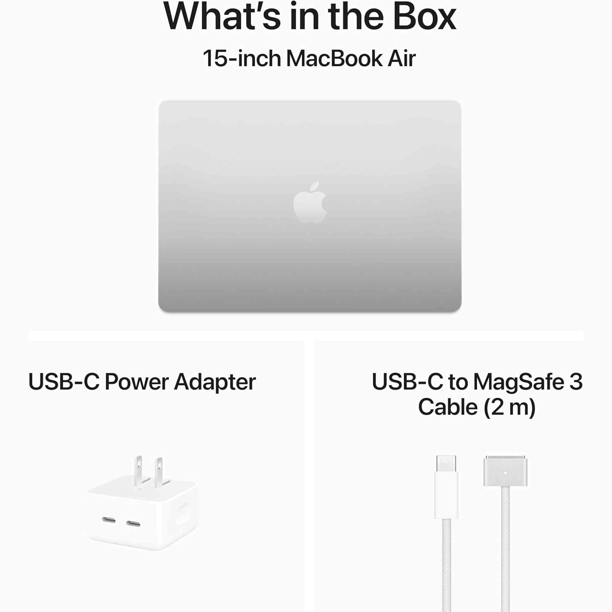 Apple 2024 MacBook Air 15-inch Laptop with M3 chip: 15.3-inch Liquid Retina Display, 8GB Unified Memory, 512GB SSD Storage, Backlit Keyboard, 1080p FaceTime HD Camera, Touch ID; Silver