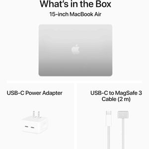Apple 2024 MacBook Air 15-inch Laptop with M3 chip: 15.3-inch Liquid Retina Display, 8GB Unified Memory, 512GB SSD Storage, Backlit Keyboard, 1080p FaceTime HD Camera, Touch ID; Silver