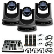 3 x PTZOptics Move SE PTZ Camera with 12x Optical Zoom PT12X-SE-GY-G3 + PTZOptics PT-JOY-G4