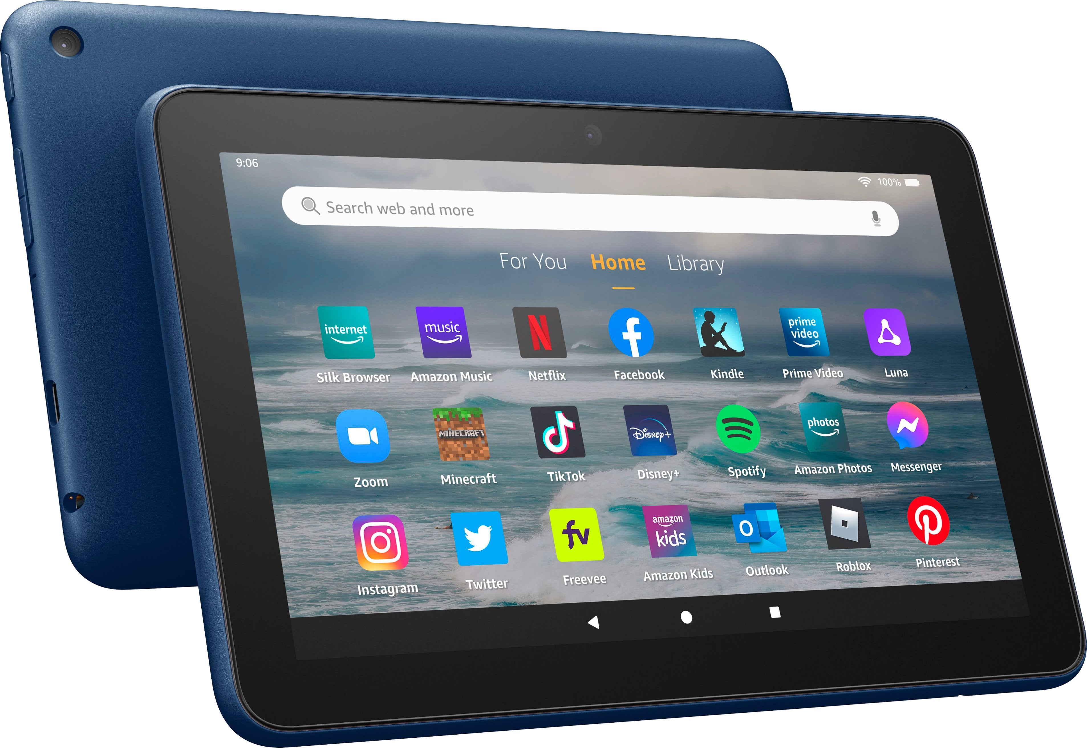 Amazon - Fire 7 16GB Tablet (2022) - Denim With Accessories Bundle