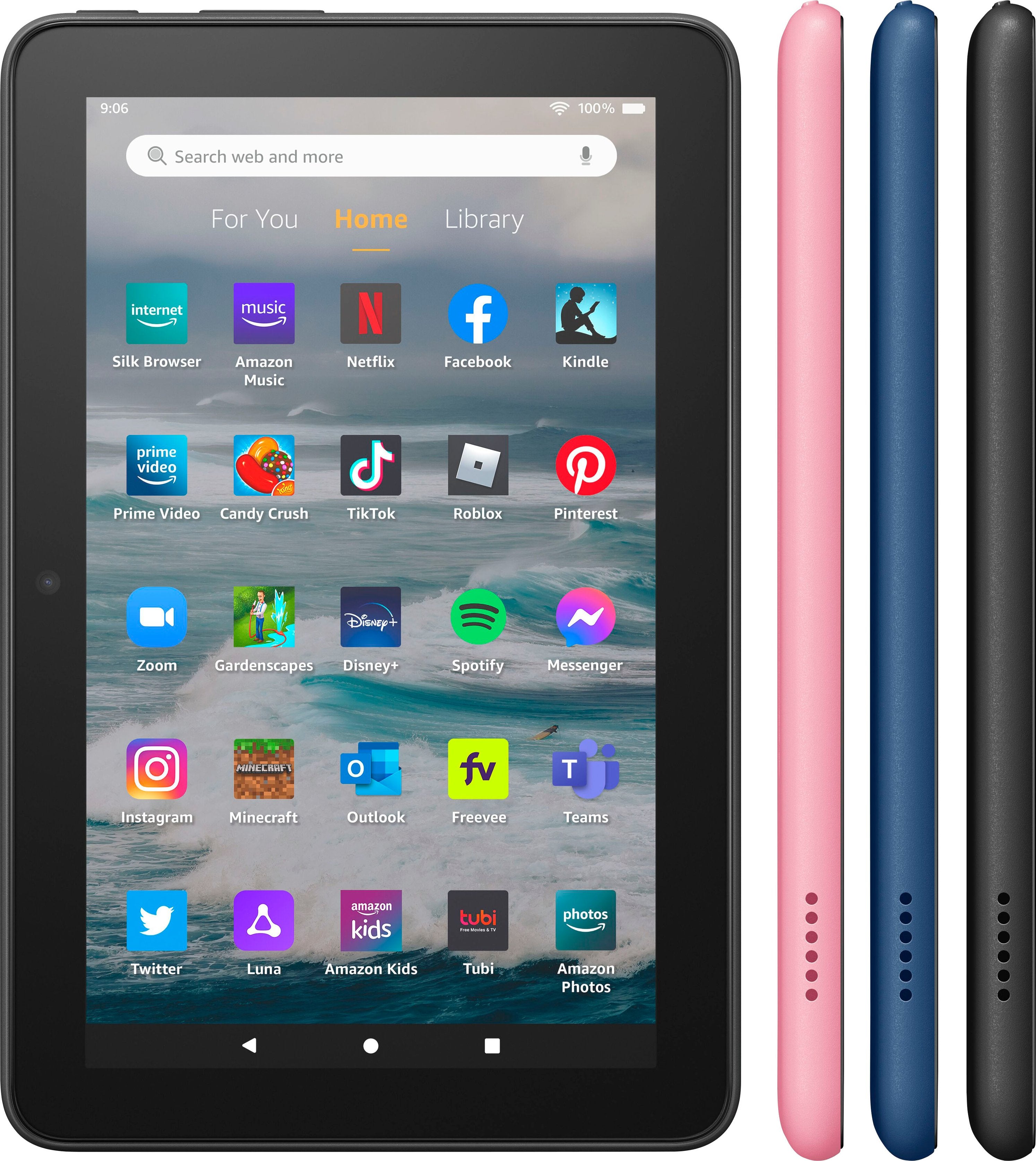 Amazon - Fire 7 16GB Tablet (2022) - Denim With Accessories Bundle