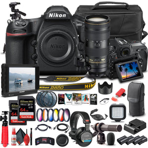Nikon D850 DSLR Camera Body Only 1585 W/ Nikon 70-200mm VR Lens - Pro Bundle Nikon