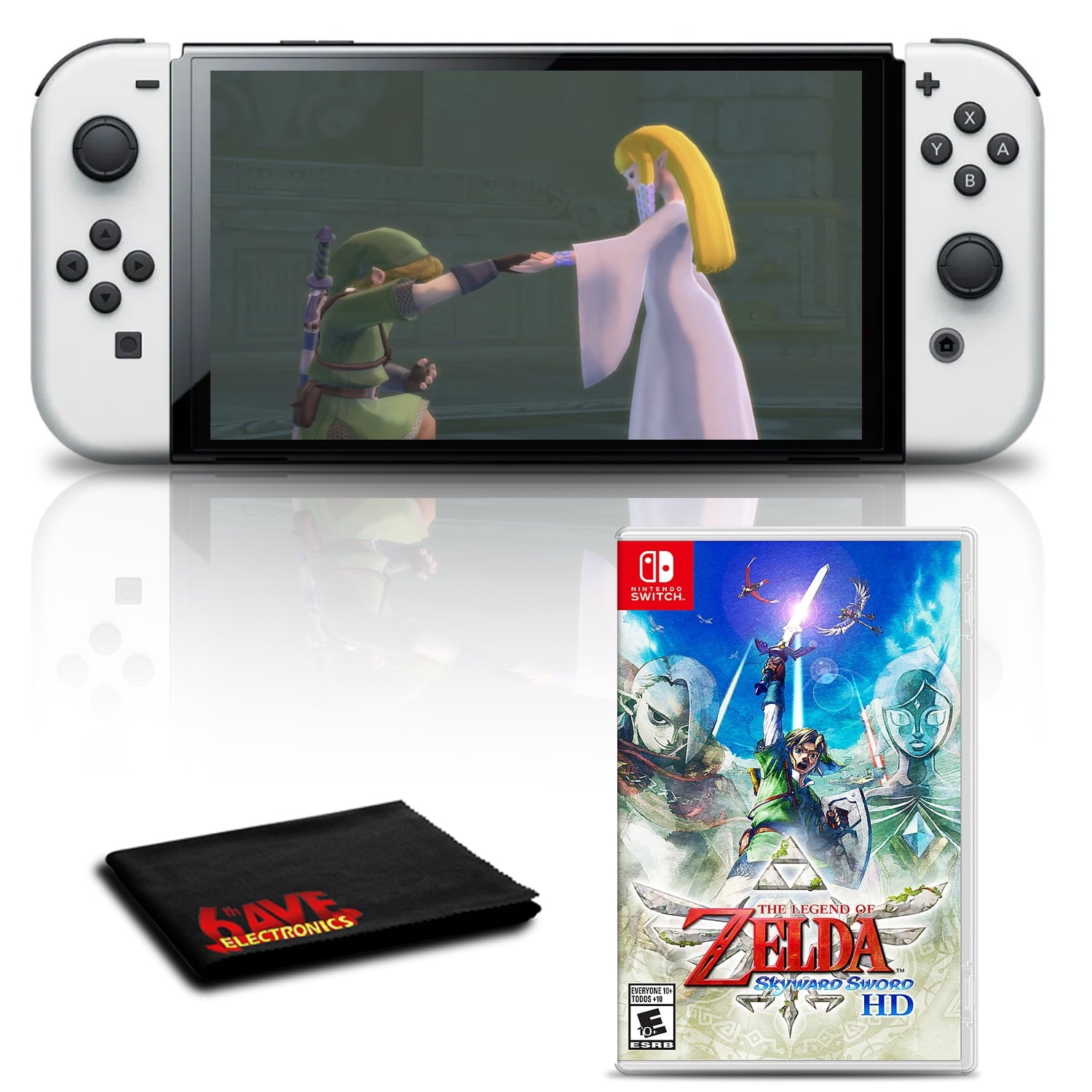 Nintendo Switch OLED White with The Legend of Zelda Skyward Sword HD Game